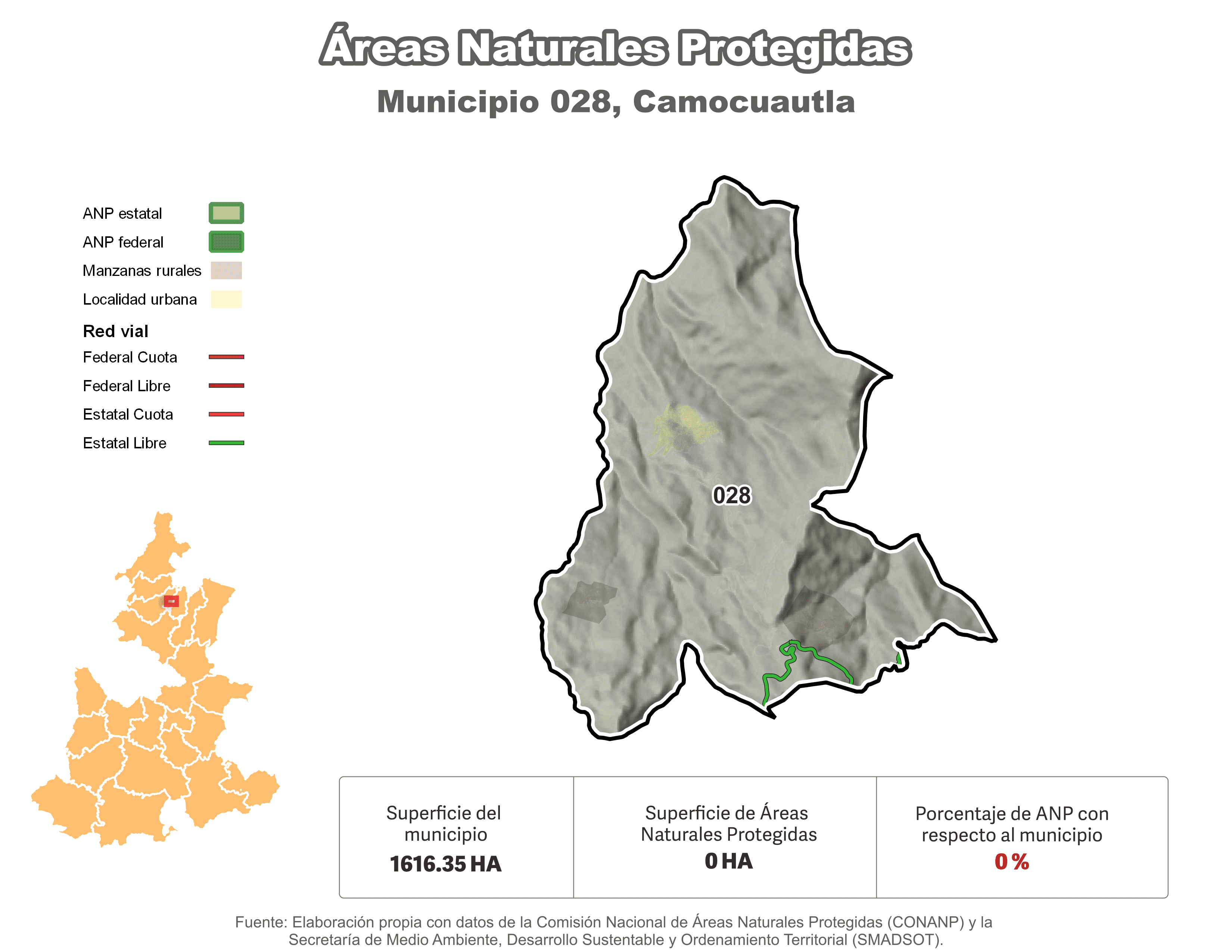 Biblioteca de Mapas - Áreas Naturales Protegidas (ANP) en municipio de Camocuautla