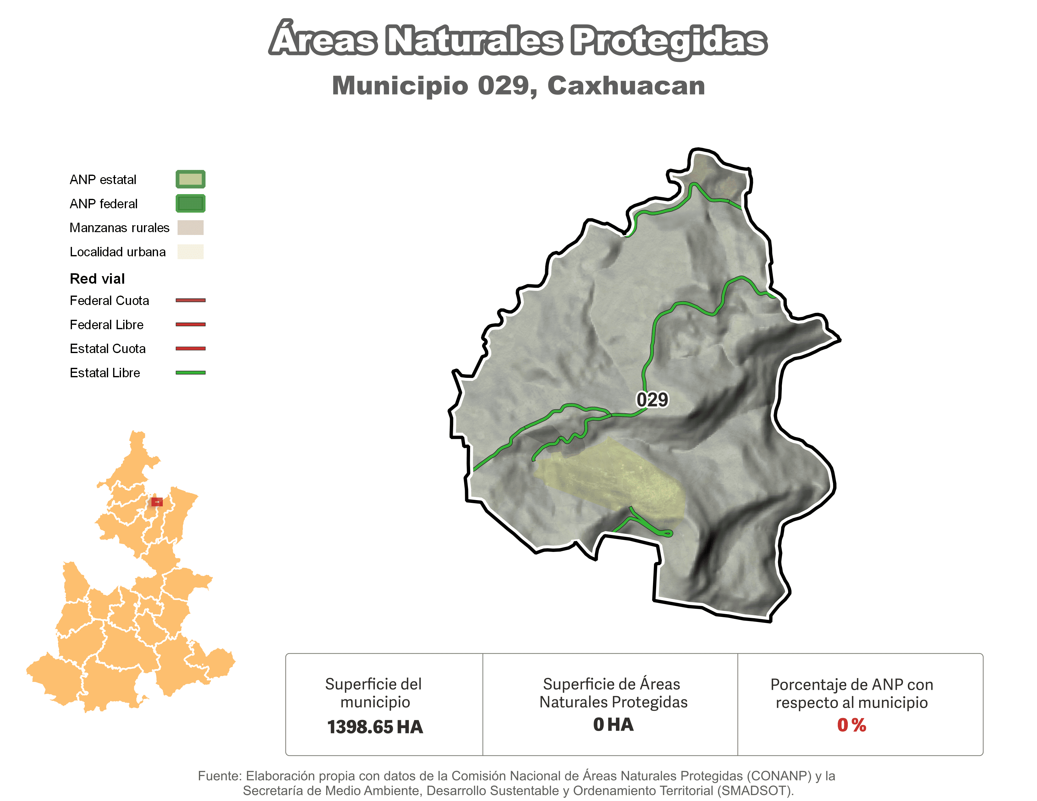 Biblioteca de Mapas - Áreas Naturales Protegidas (ANP) en municipio de Caxhuacan