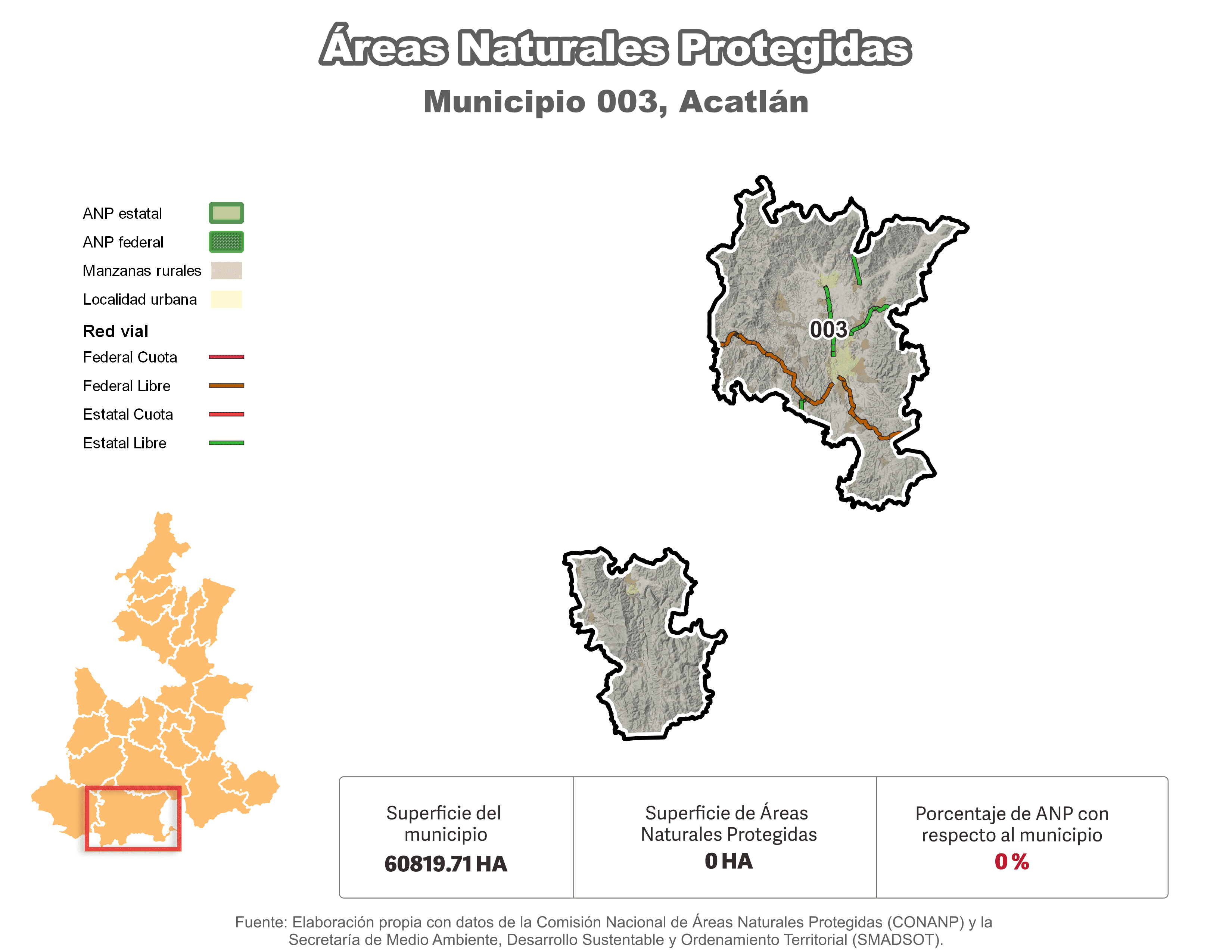 Biblioteca de Mapas - Áreas Naturales Protegidas (ANP) en municipio de Acatlán