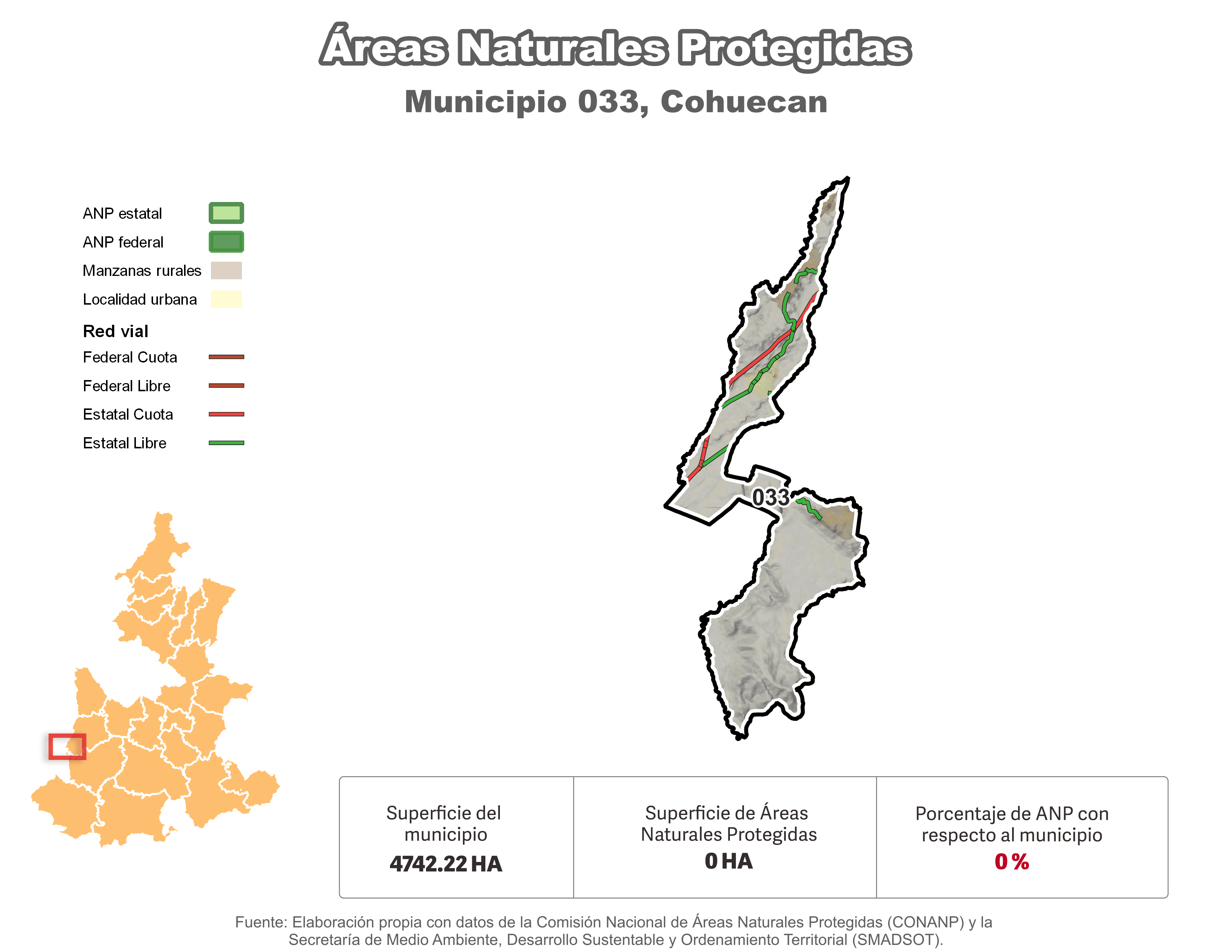 Biblioteca de Mapas - Áreas Naturales Protegidas (ANP) en municipio de Cohuecan