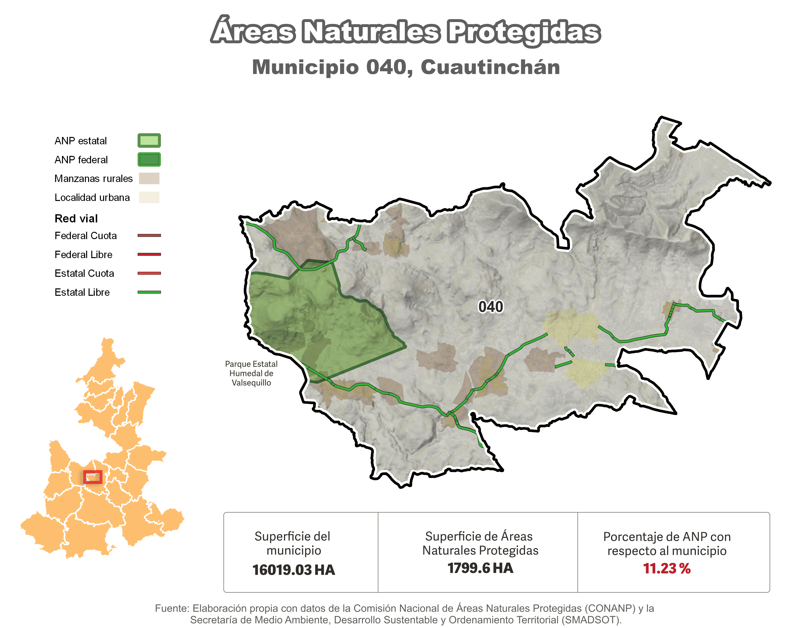 Biblioteca de Mapas - Áreas Naturales Protegidas (ANP) en municipio de Cuautinchán