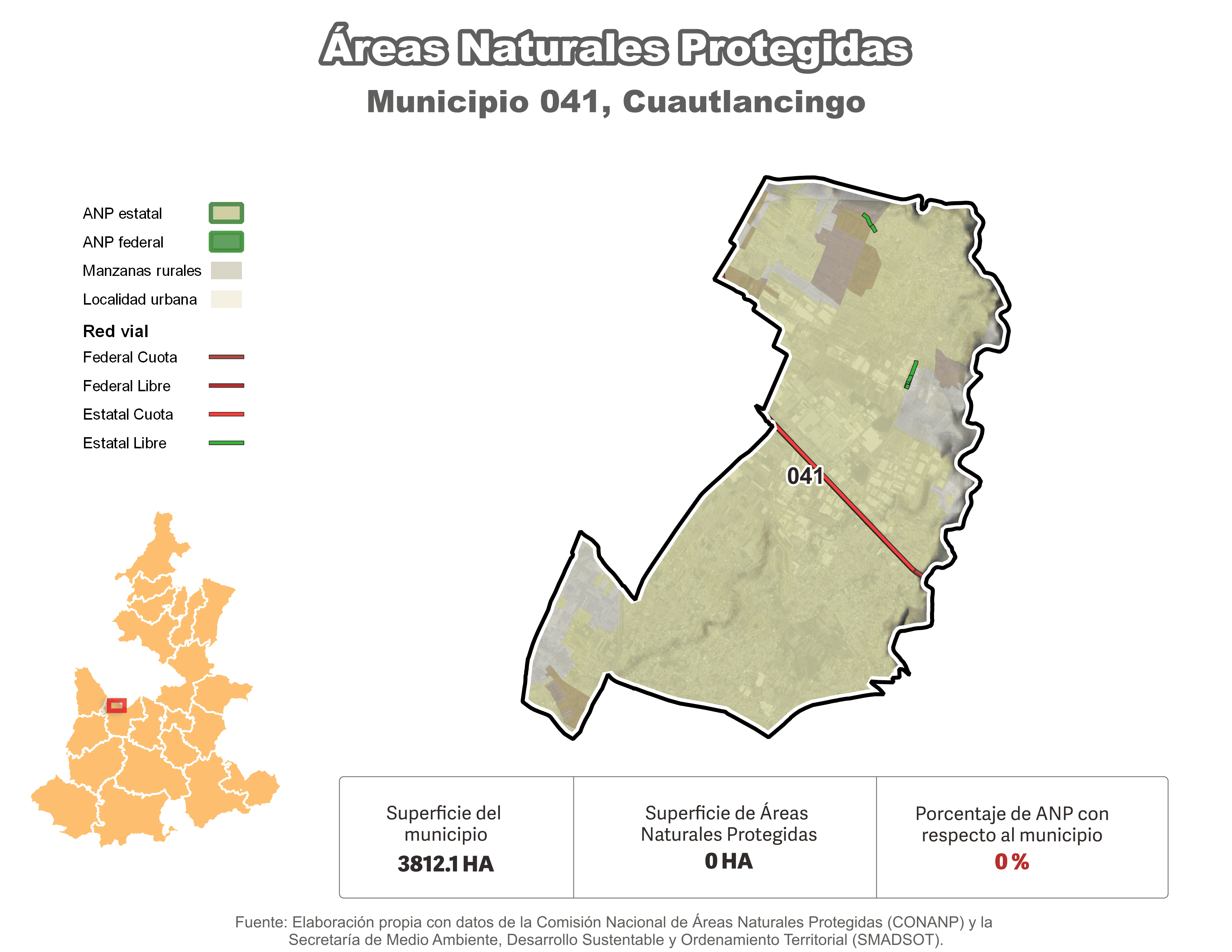 Biblioteca de Mapas - Áreas Naturales Protegidas (ANP) en municipio de Cuautlancingo