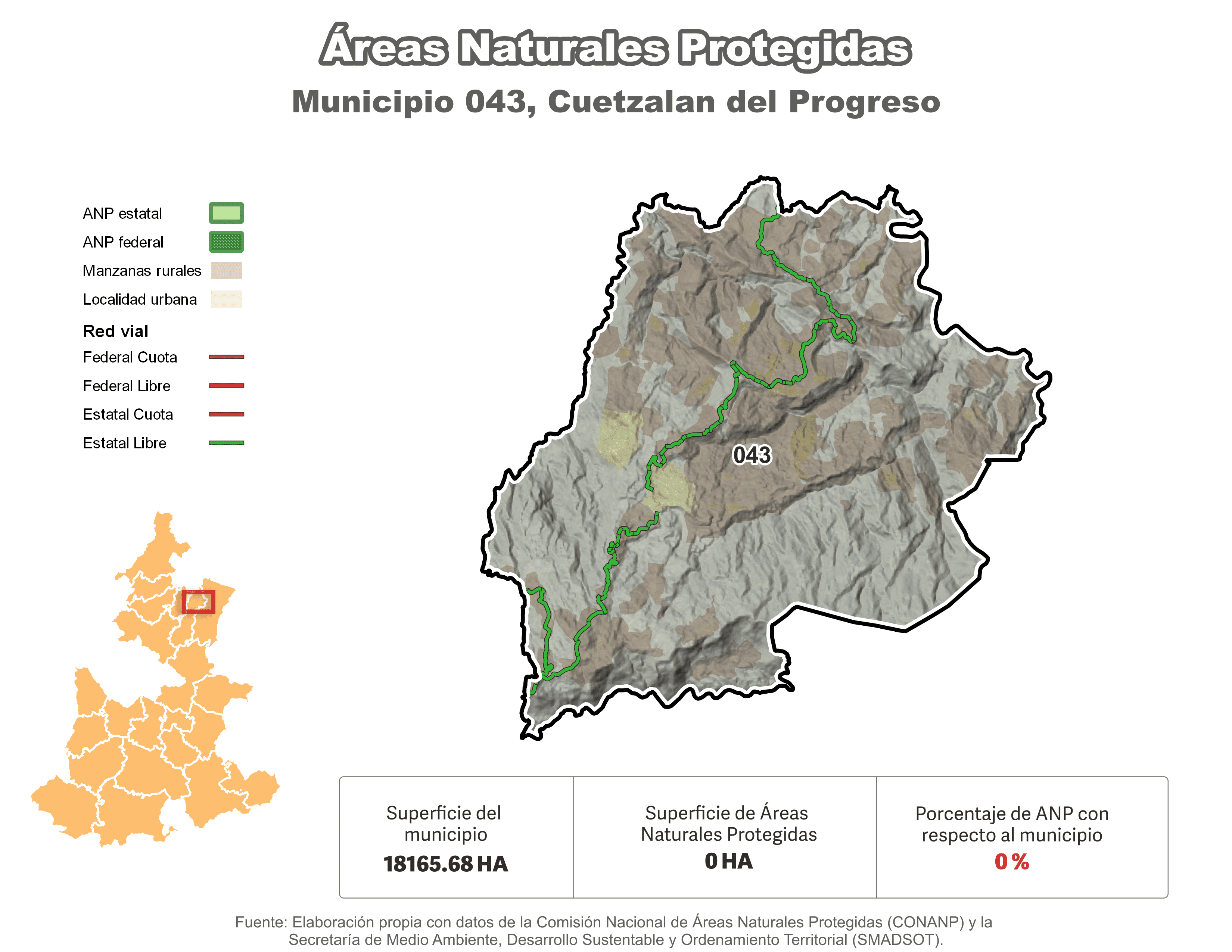 Biblioteca de Mapas - Áreas Naturales Protegidas (ANP) en municipio de Cuetzalan del Progreso