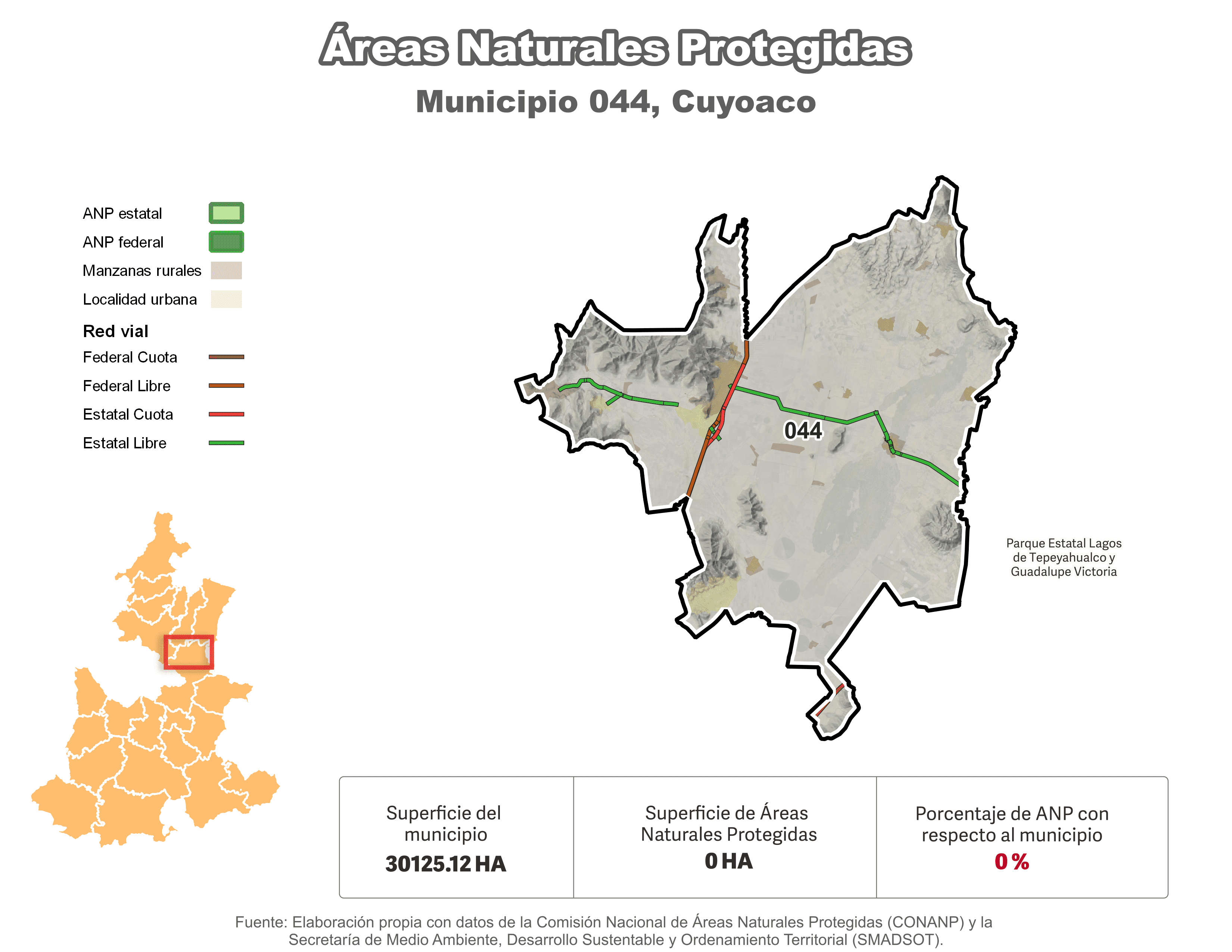 Biblioteca de Mapas - Áreas Naturales Protegidas (ANP) en municipio de Cuyoaco