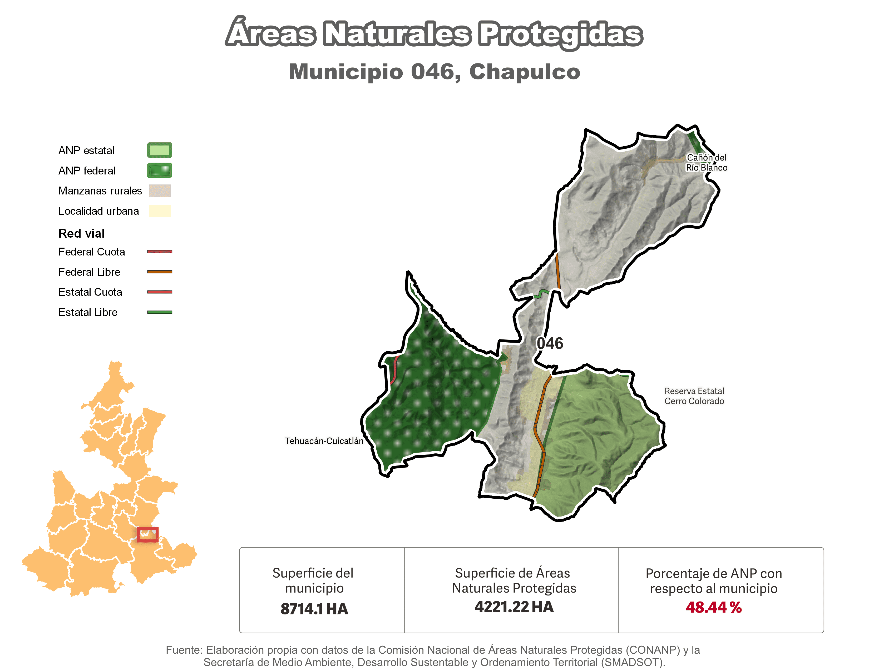 Biblioteca de Mapas - Áreas Naturales Protegidas (ANP) en municipio de Chapulco