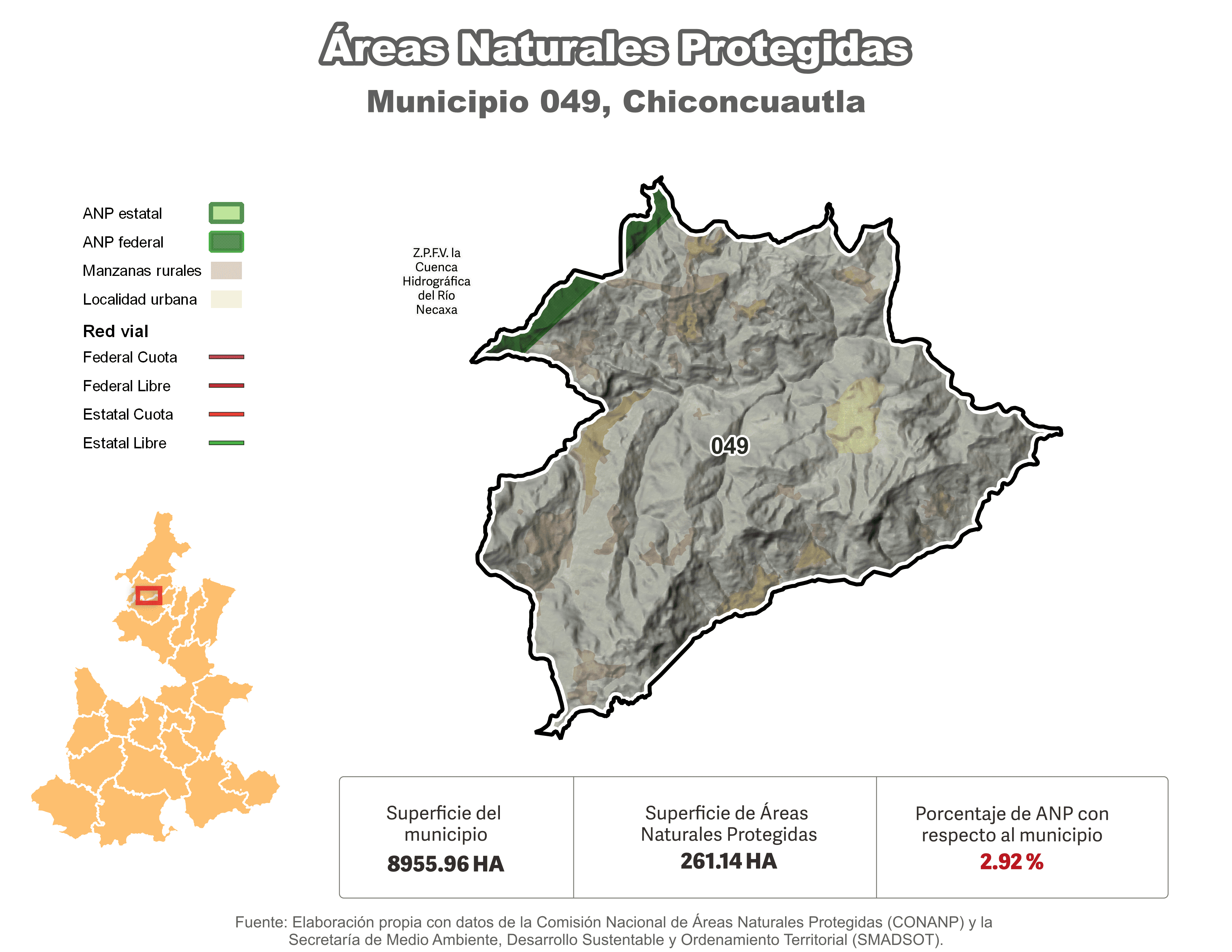 Biblioteca de Mapas - Áreas Naturales Protegidas (ANP) en municipio de Chiconcuautla