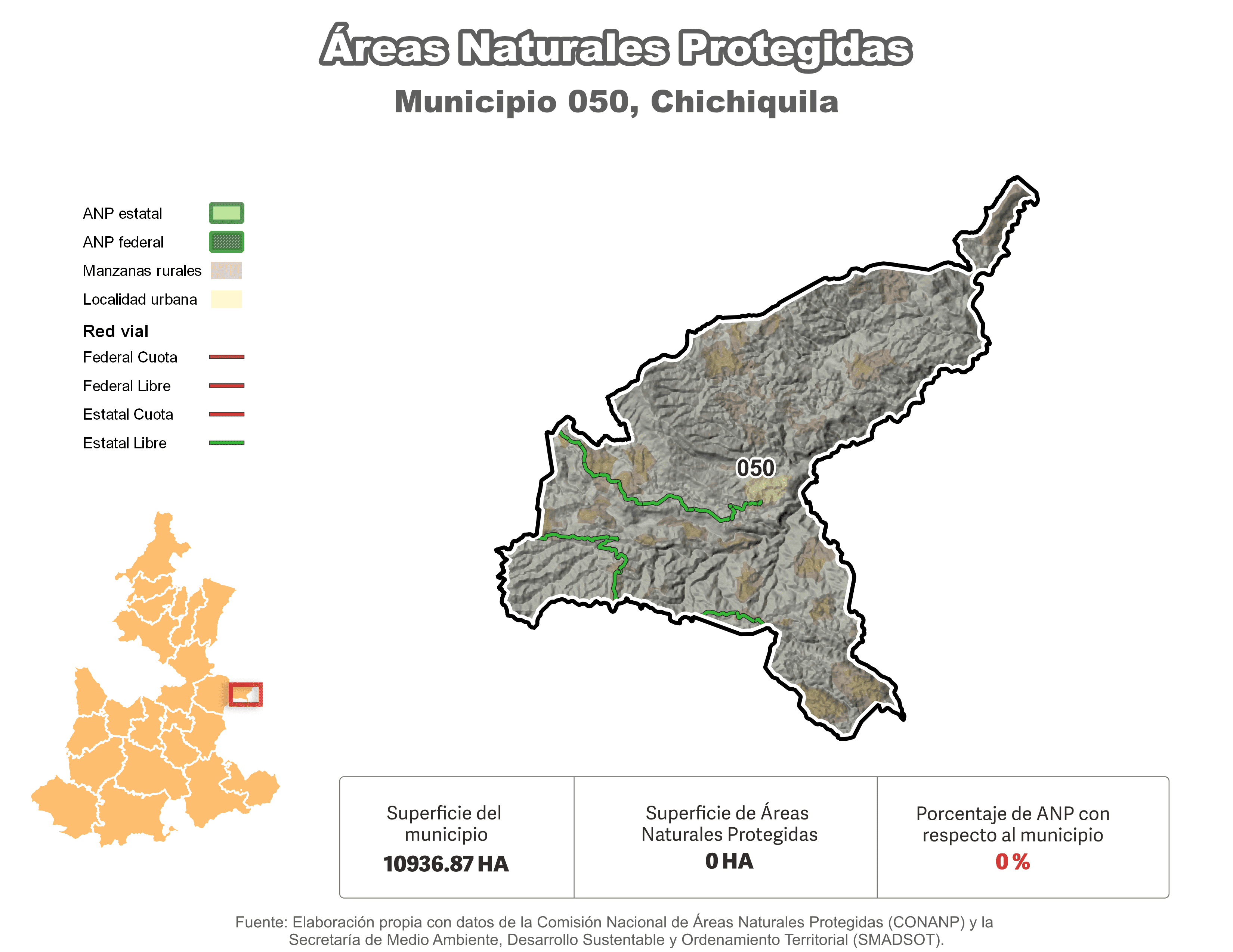 Biblioteca de Mapas - Áreas Naturales Protegidas (ANP) en municipio de Chichiquila