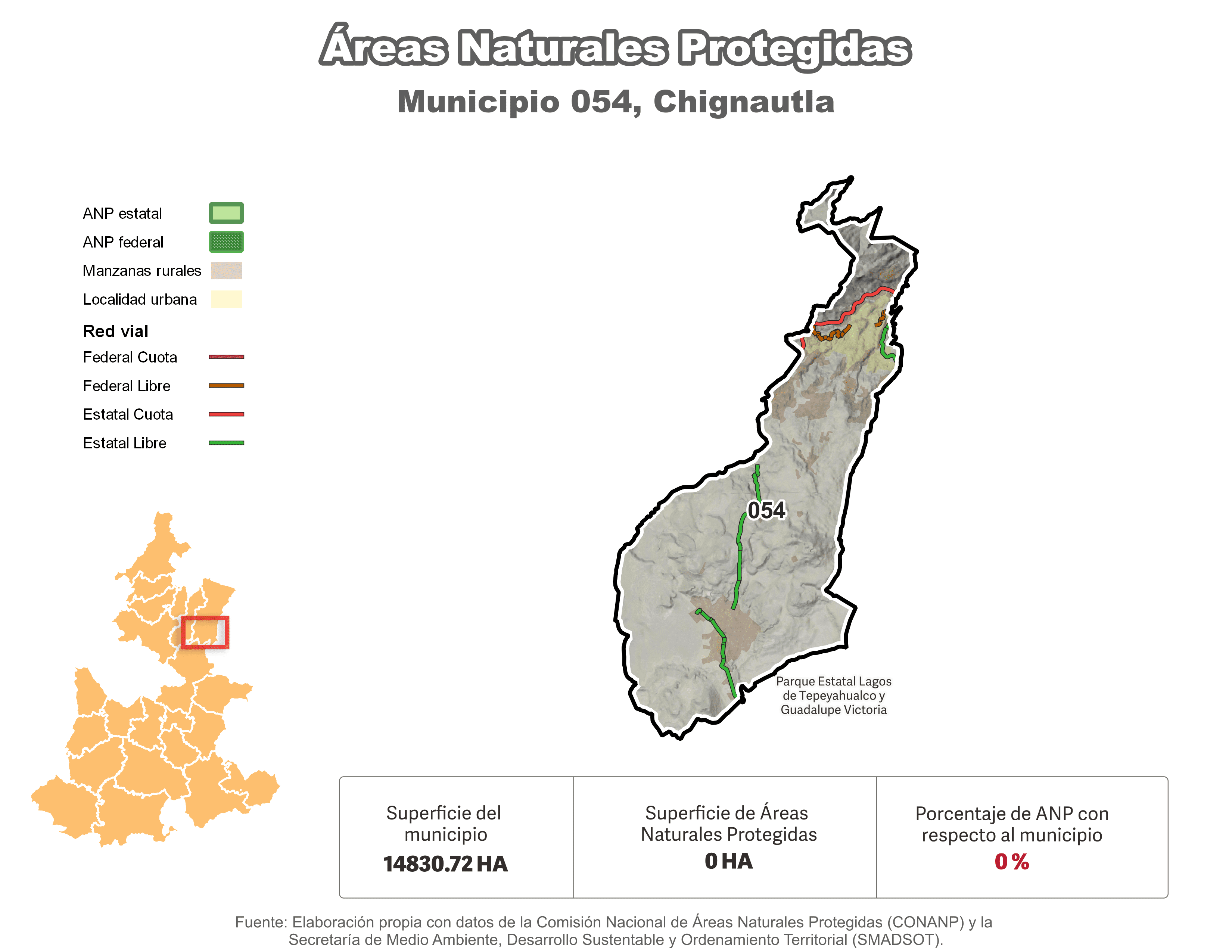 Biblioteca de Mapas - Áreas Naturales Protegidas (ANP) en municipio de Chignautla