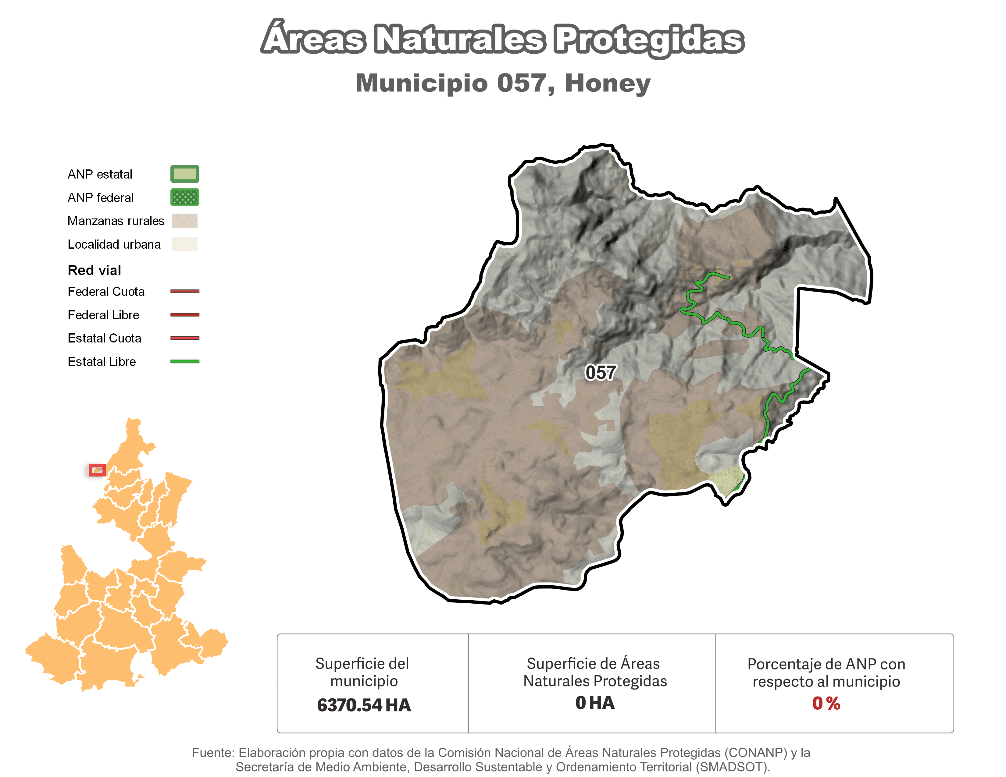 Biblioteca de Mapas - Áreas Naturales Protegidas (ANP) en municipio de Honey