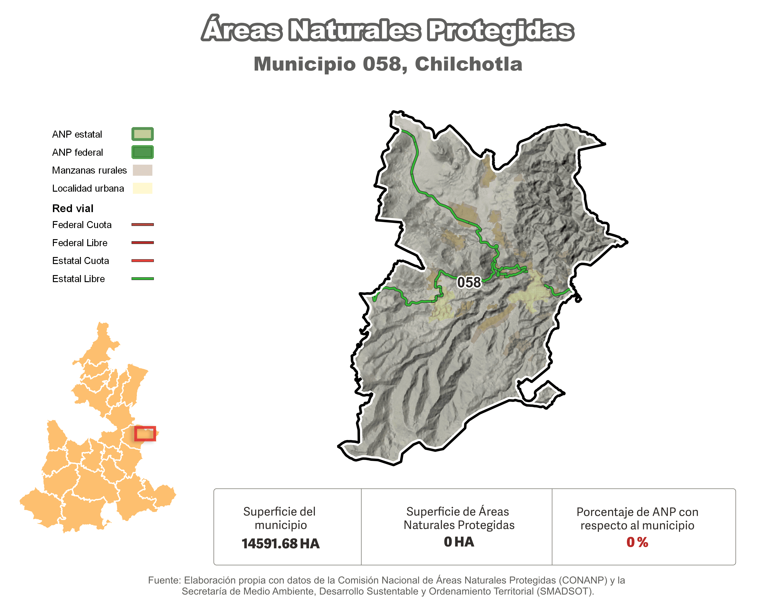 Biblioteca de Mapas - Áreas Naturales Protegidas (ANP) en municipio de Chilchotla