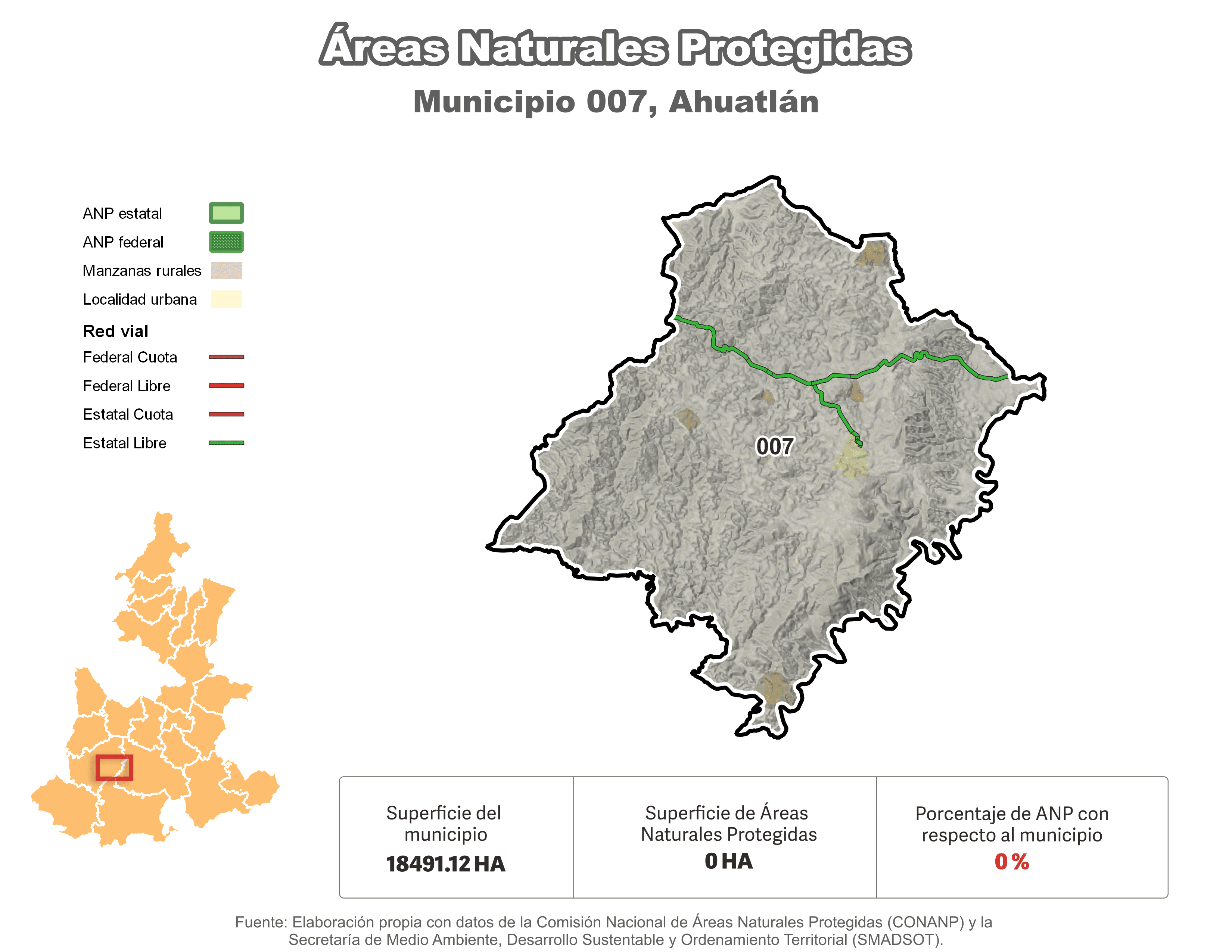 Biblioteca de Mapas - Áreas Naturales Protegidas (ANP) en municipio de Ahuatlán