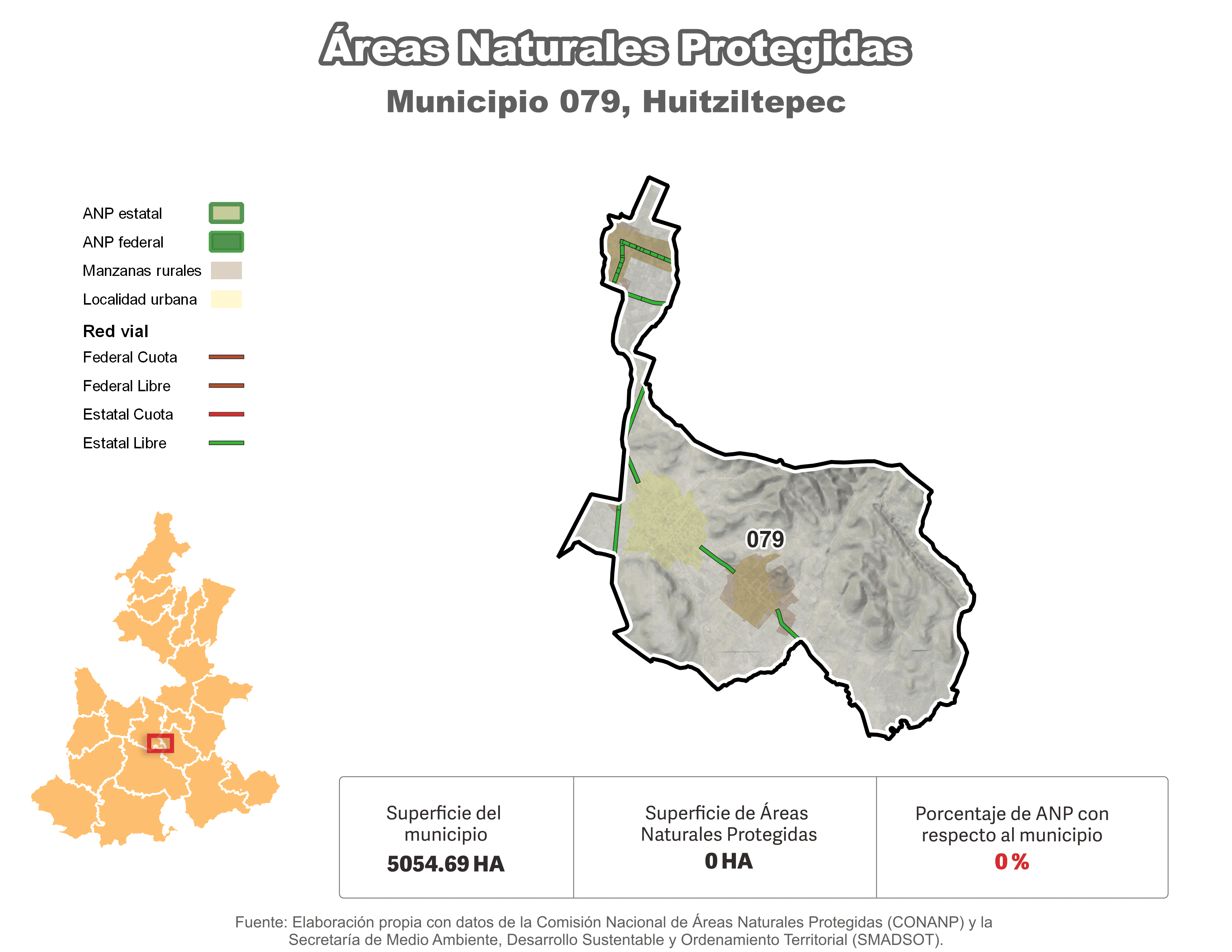 Biblioteca de Mapas - Áreas naturales protegidas en municipio de Huitziltepec