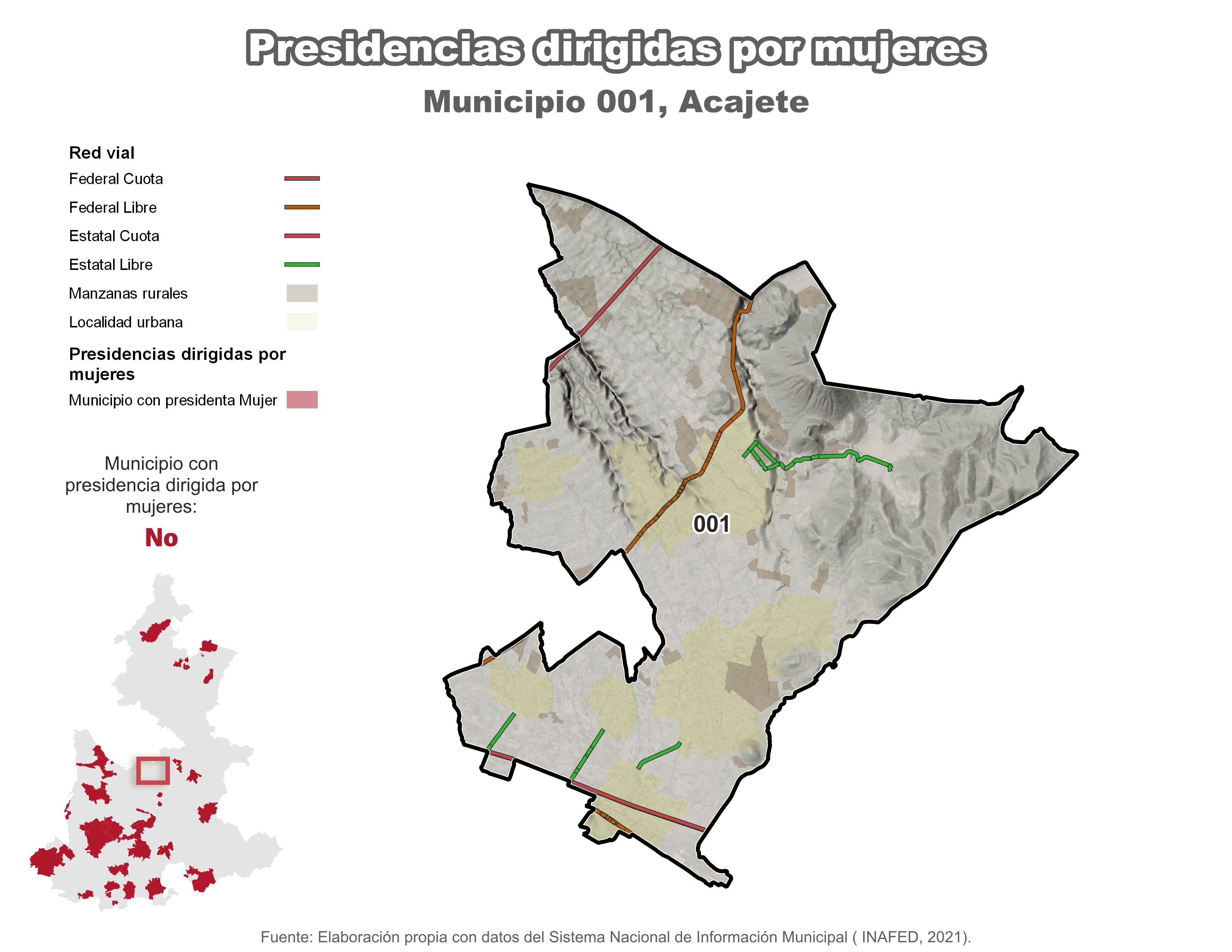 Biblioteca de Mapas - Presidencia en municipio de Acajete