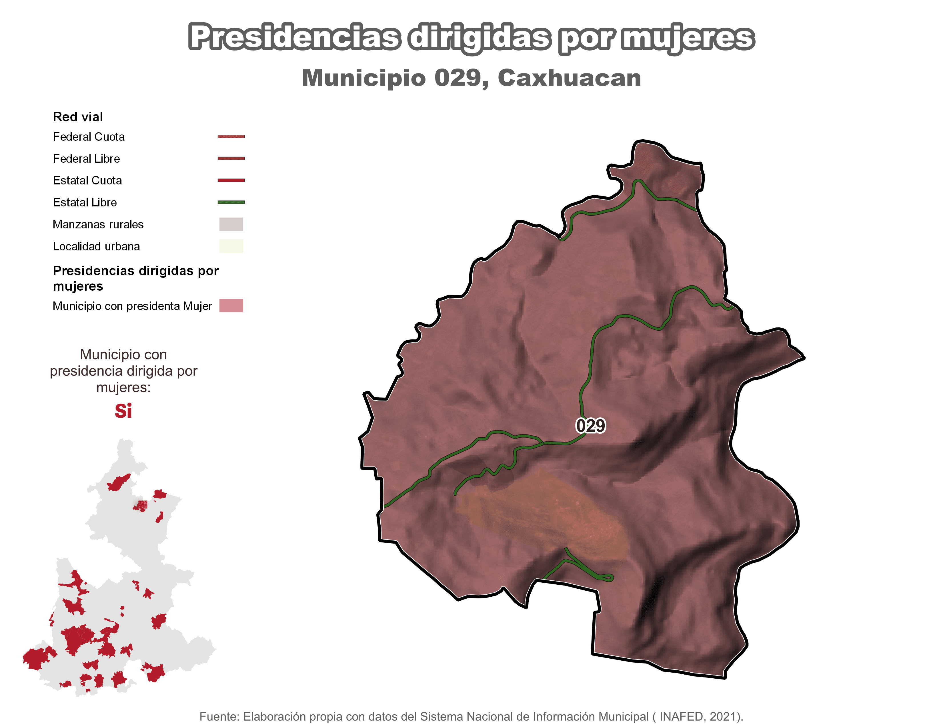 Biblioteca de Mapas - Presidencia en municipio de Caxhuacan