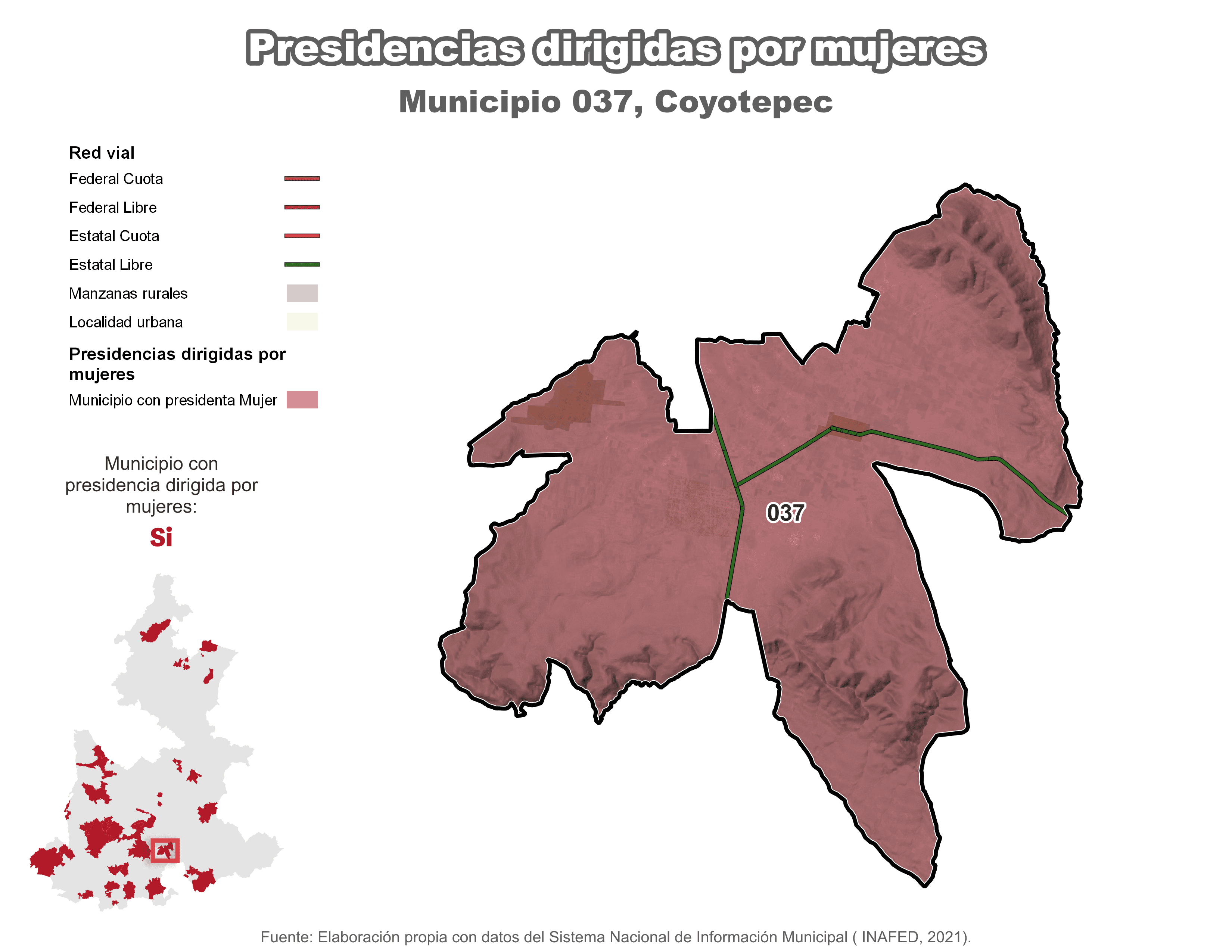 Biblioteca de Mapas - Presidencia en municipio de Coyotepec