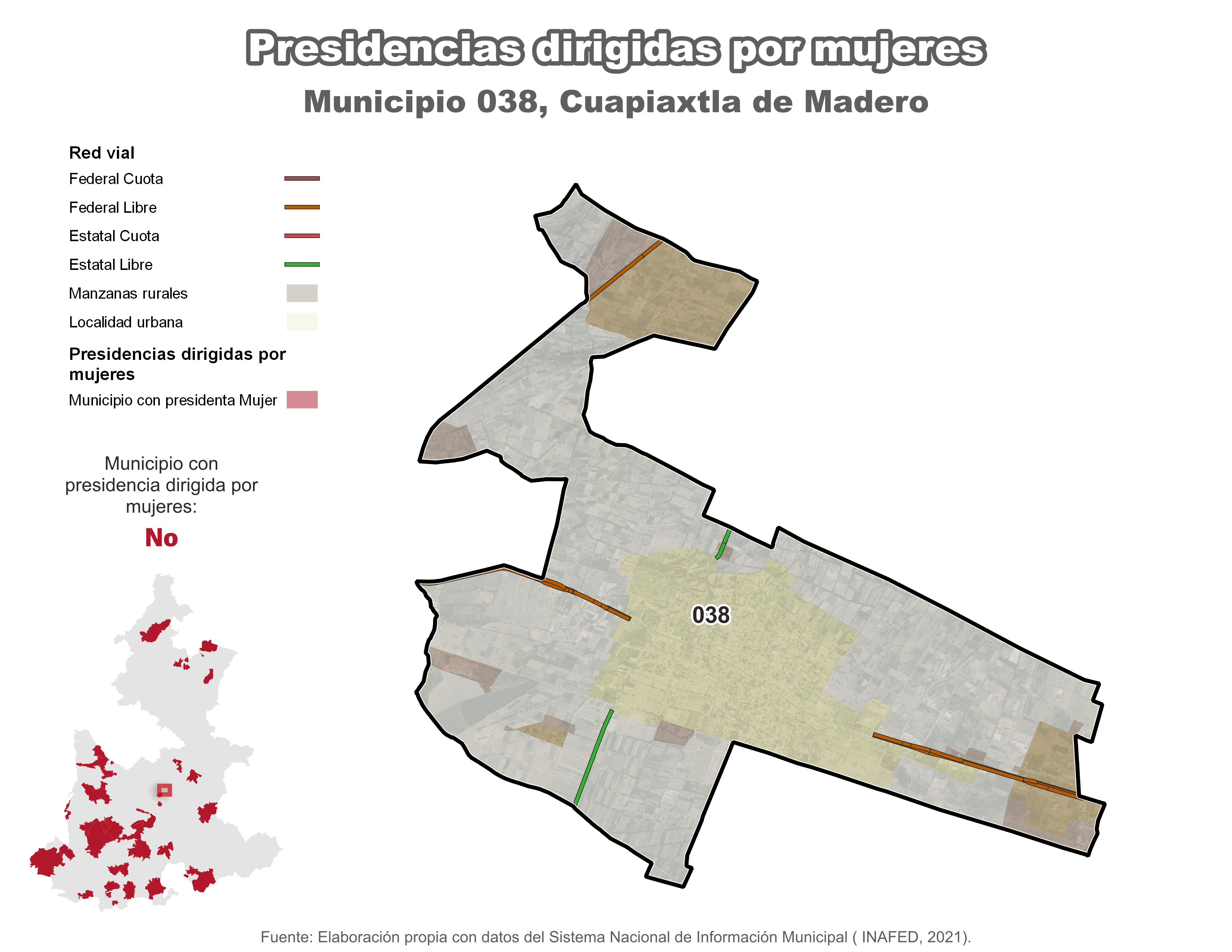 Biblioteca de Mapas - Presidencia en municipio de Cuapiaxtla de Madero