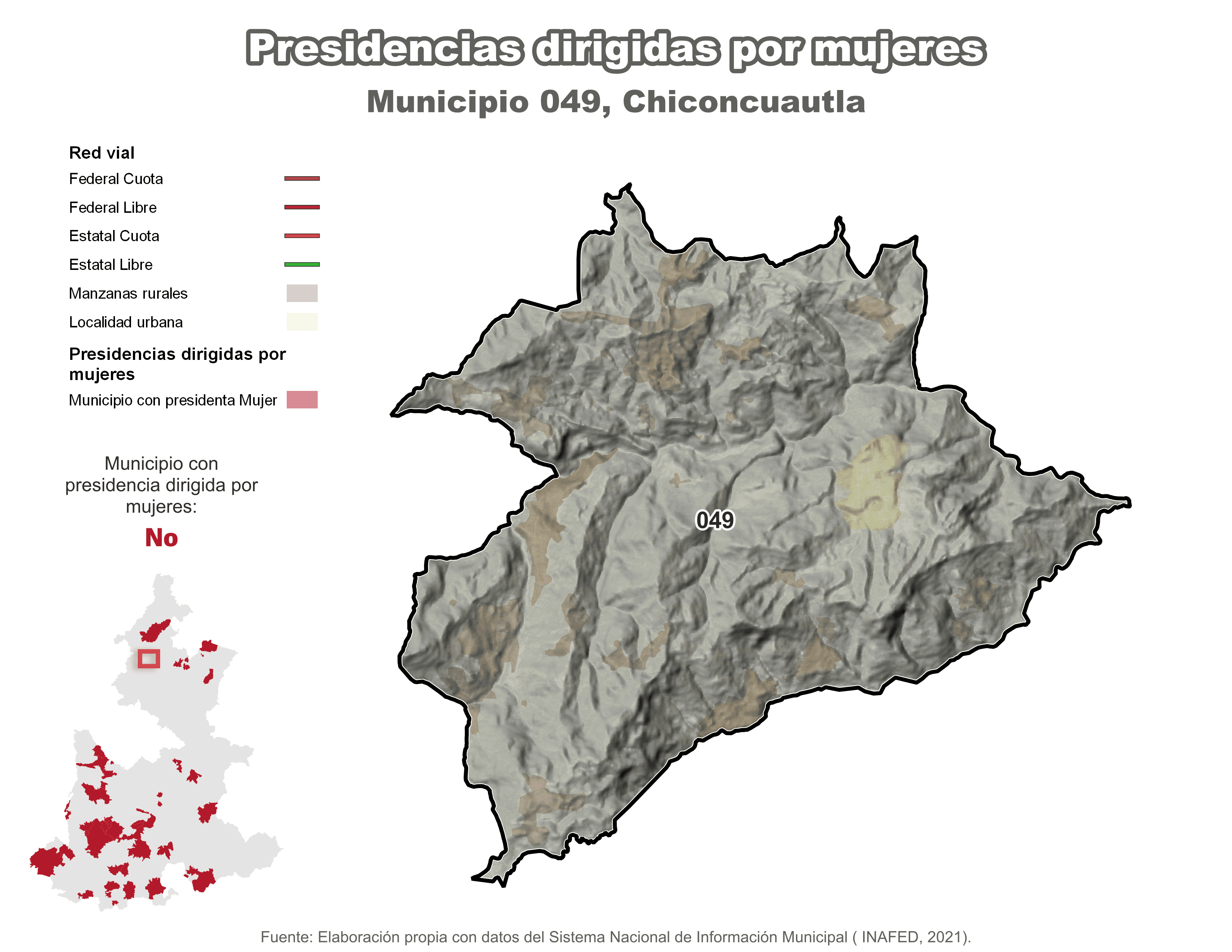 Biblioteca de Mapas - Presidencia en municipio de Chiconcuautla