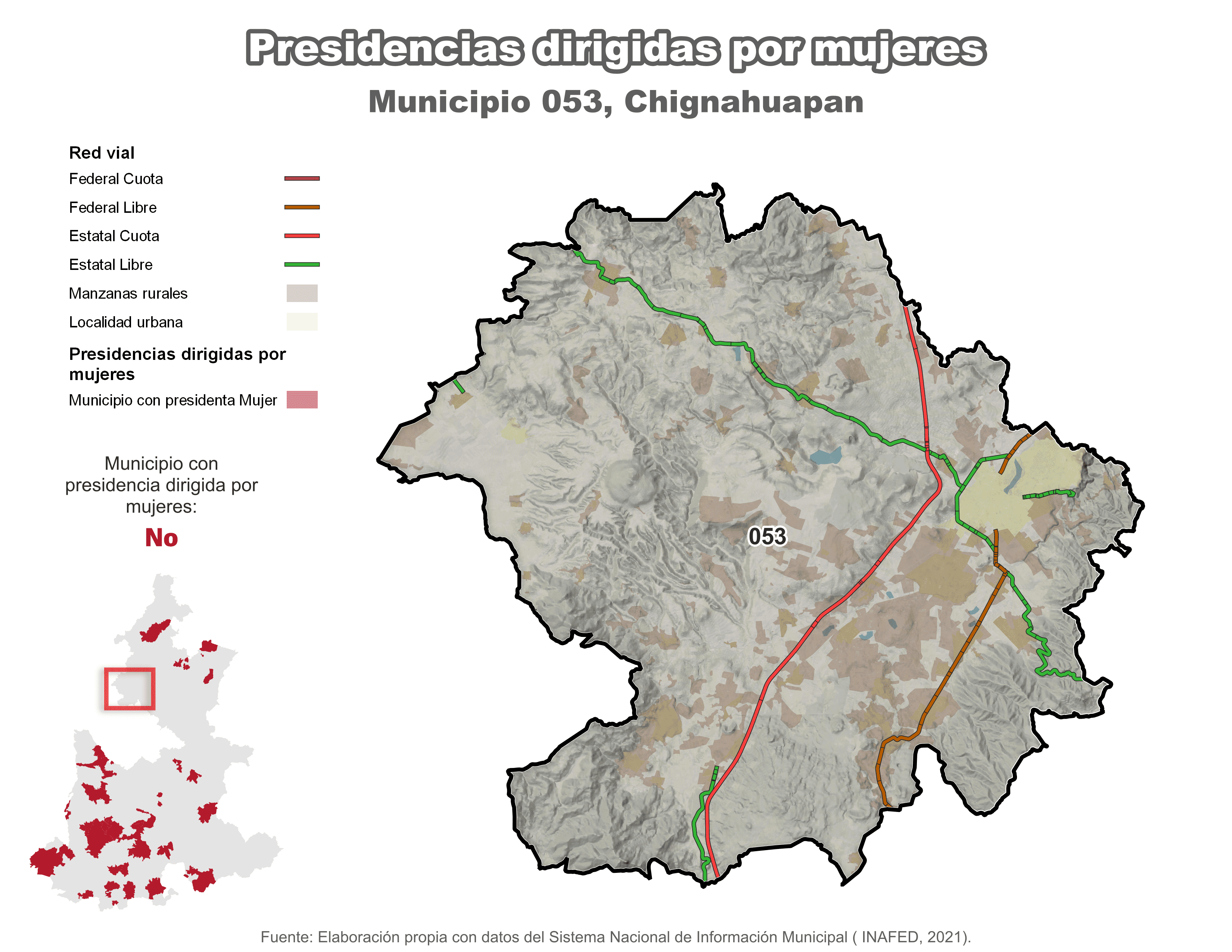 Biblioteca de Mapas - Presidencia en municipio de Chignahuapan