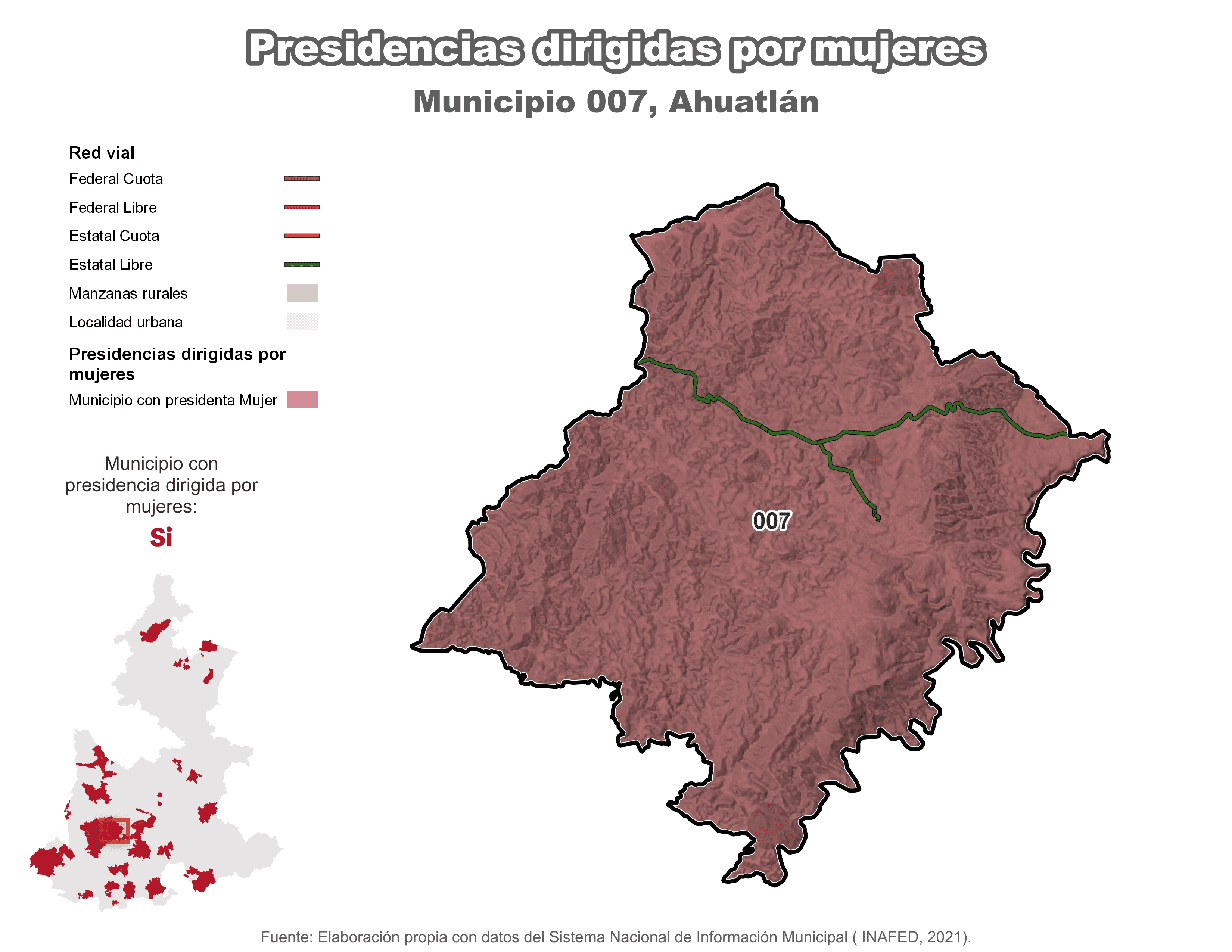 Biblioteca de Mapas - Presidencia en municipio de Ahuatlán