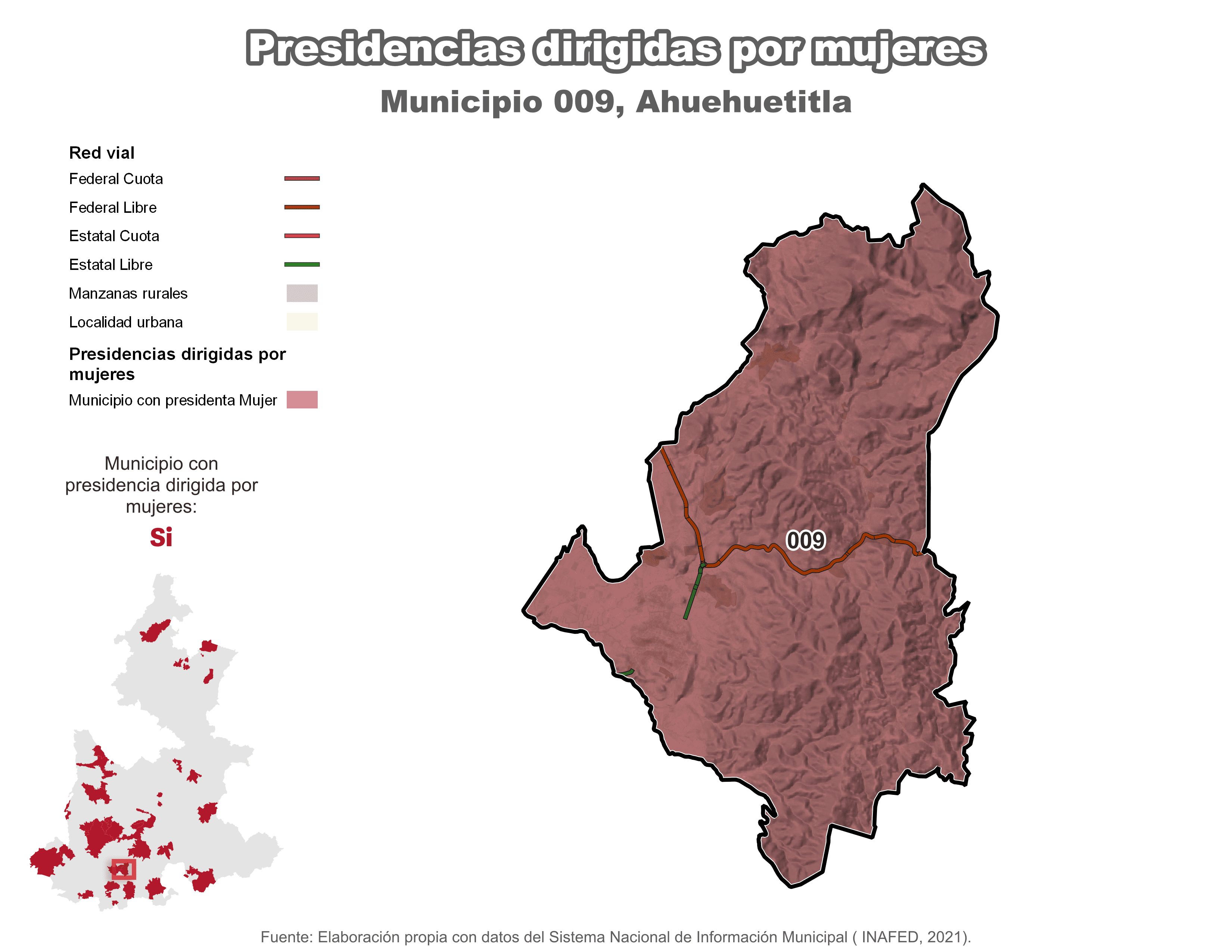 Biblioteca de Mapas - Presidencia en municipio de Ahuehuetitla