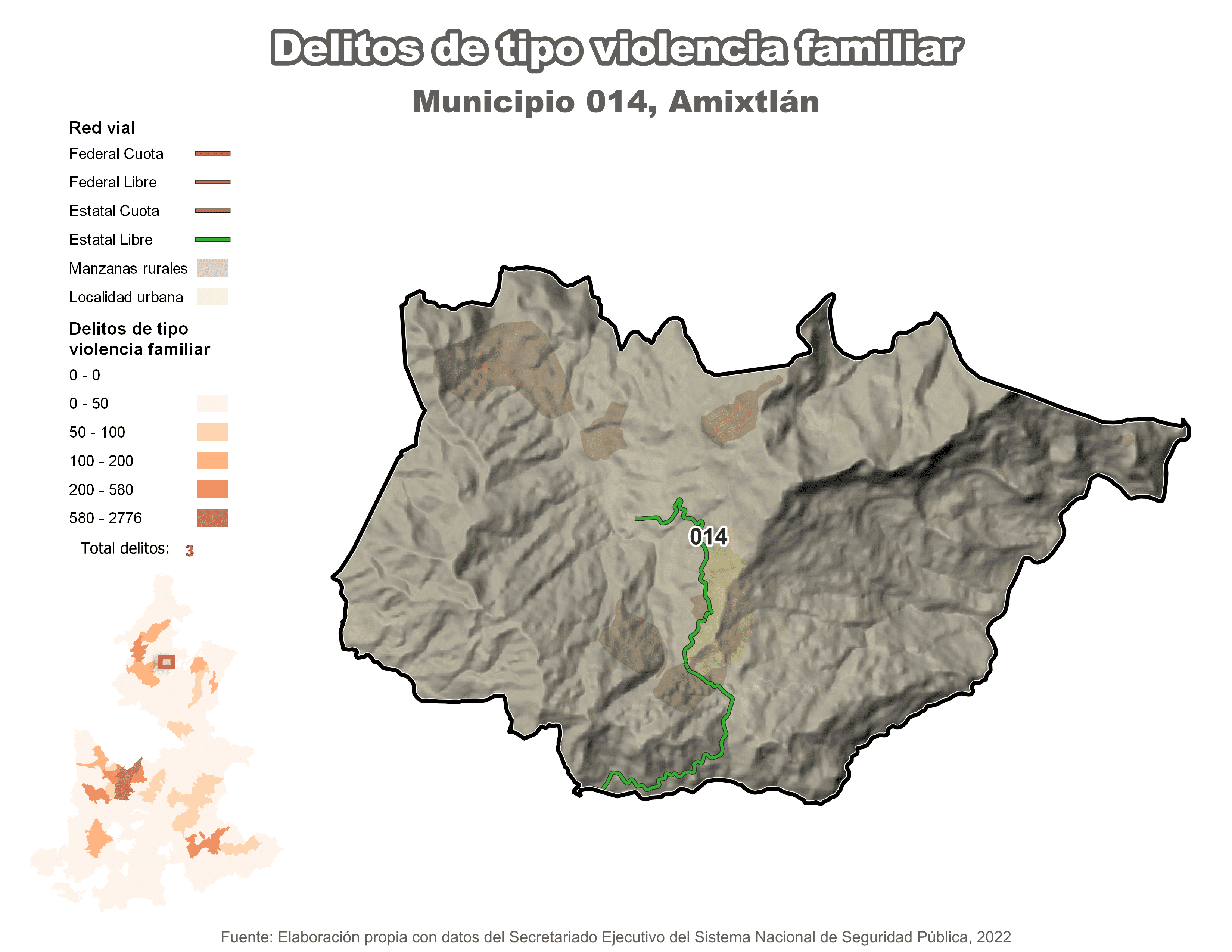 Biblioteca de Mapas - Delitos de tipo violencia familiar en municipio de Amixtlán