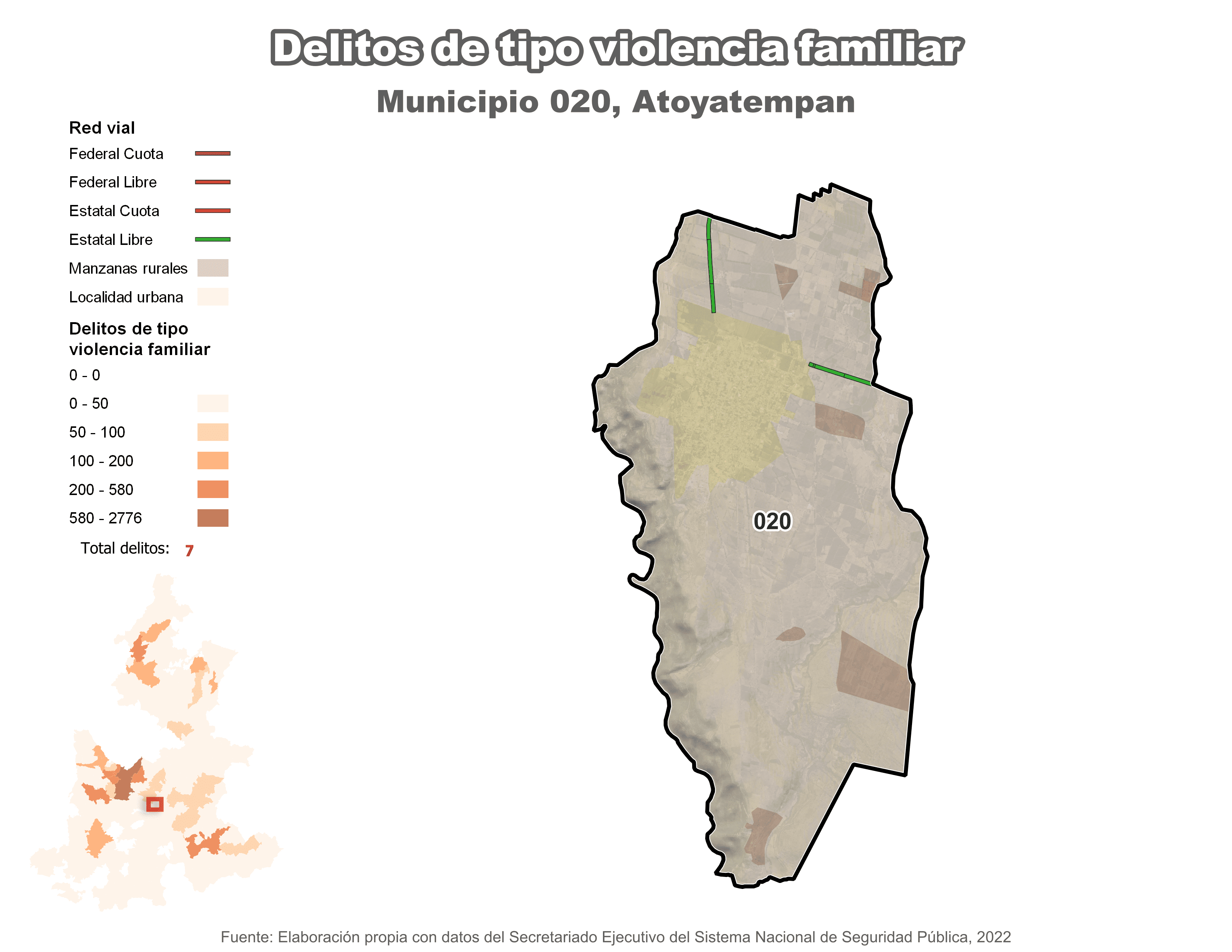 Biblioteca de Mapas - Delitos de tipo violencia familiar en municipio de Atoyatempan