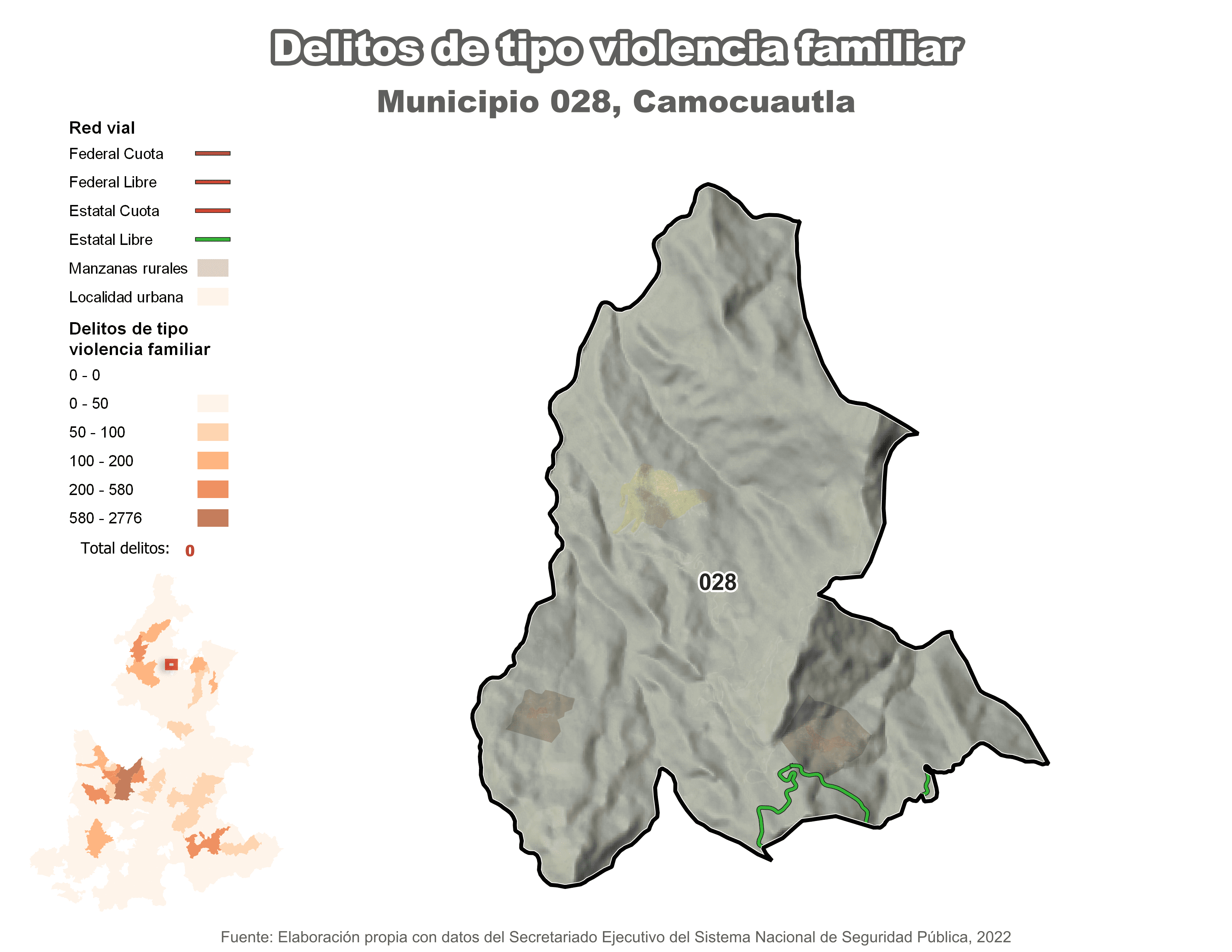 Biblioteca de Mapas - Delitos de tipo violencia familiar en municipio de Camocuautla