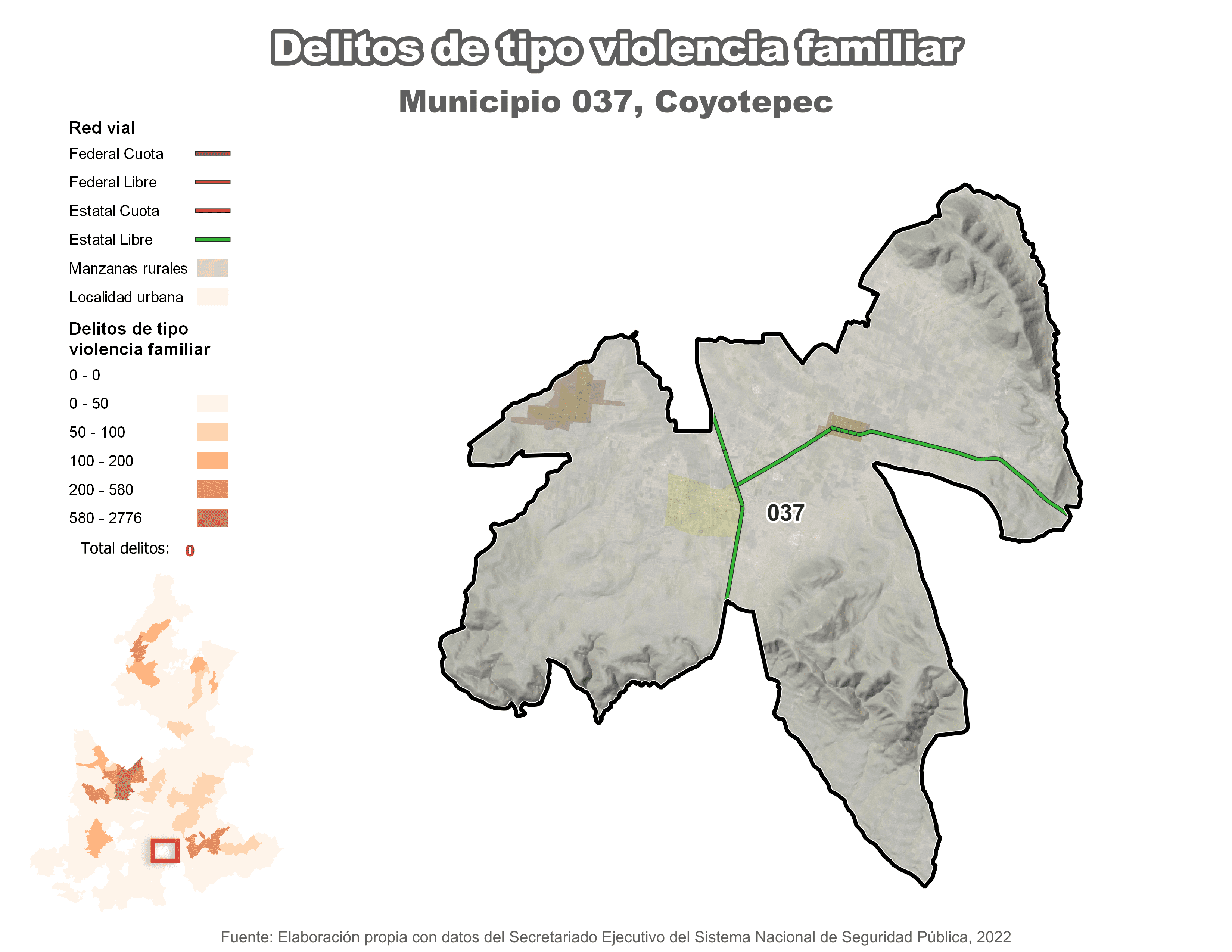 Biblioteca de Mapas - Delitos de tipo violencia familiar en municipio de Coyotepec