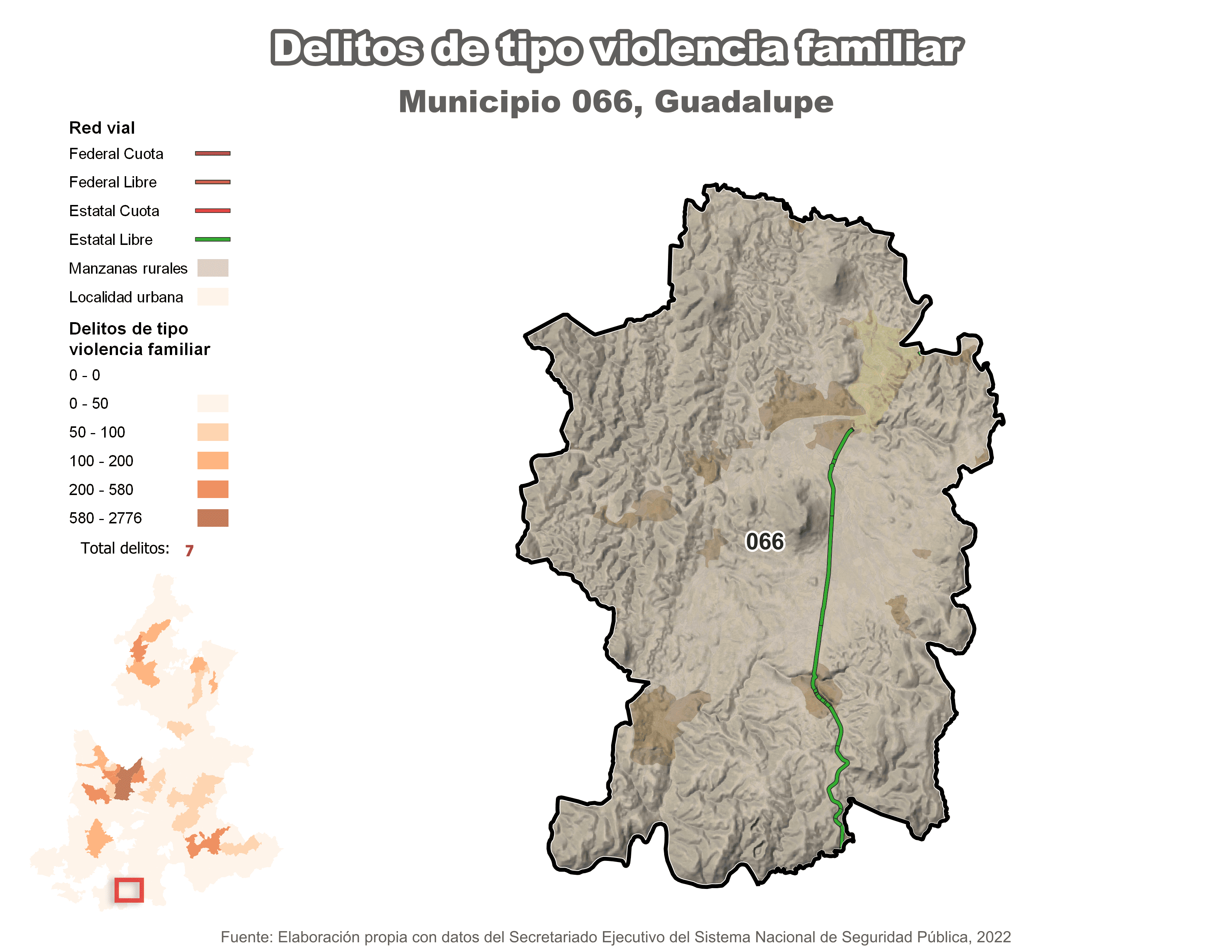 Biblioteca de Mapas - Delitos de tipo violencia fam. en municipio de Guadalupe