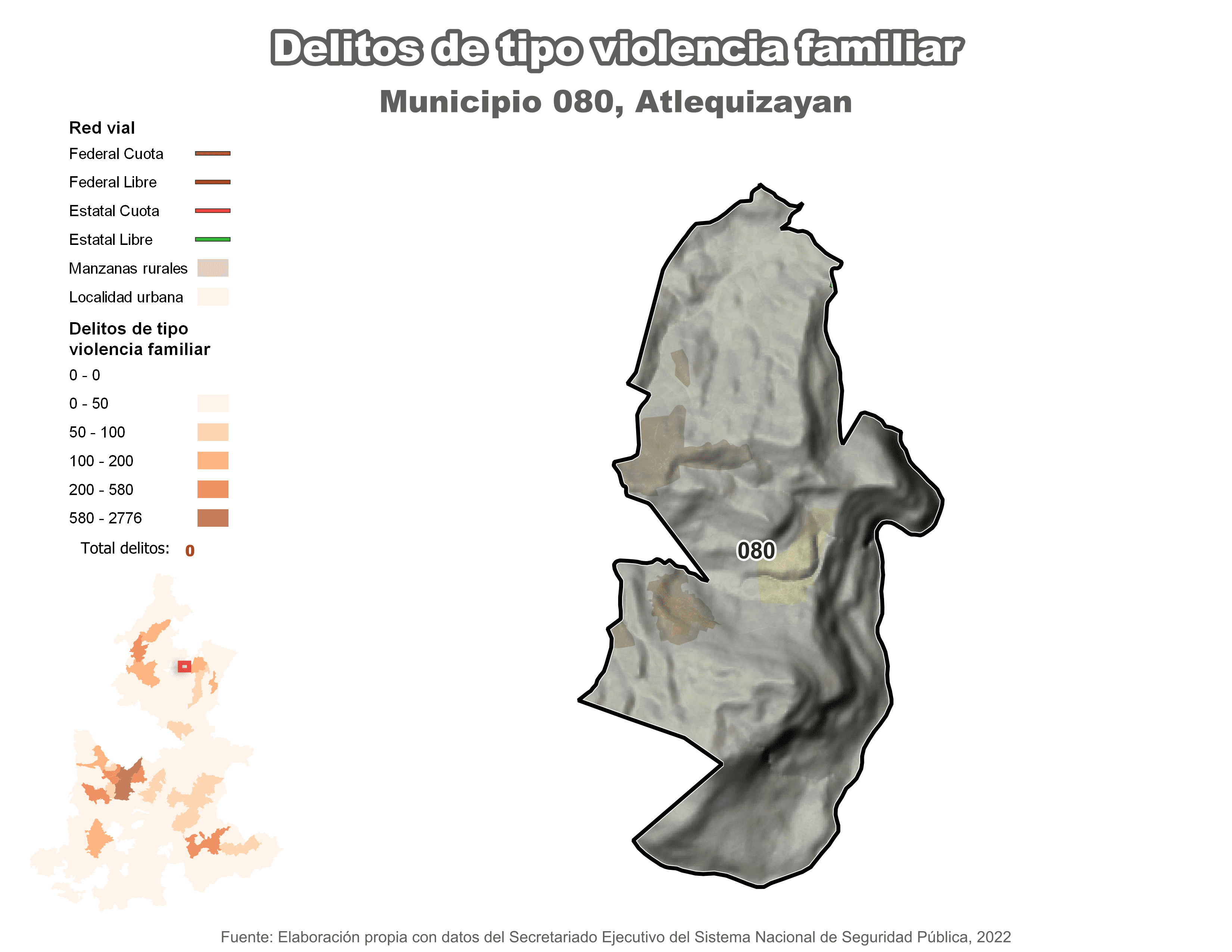 Biblioteca de Mapas - Delitos de tipo violencia fam. en municipio de Atlequizayan