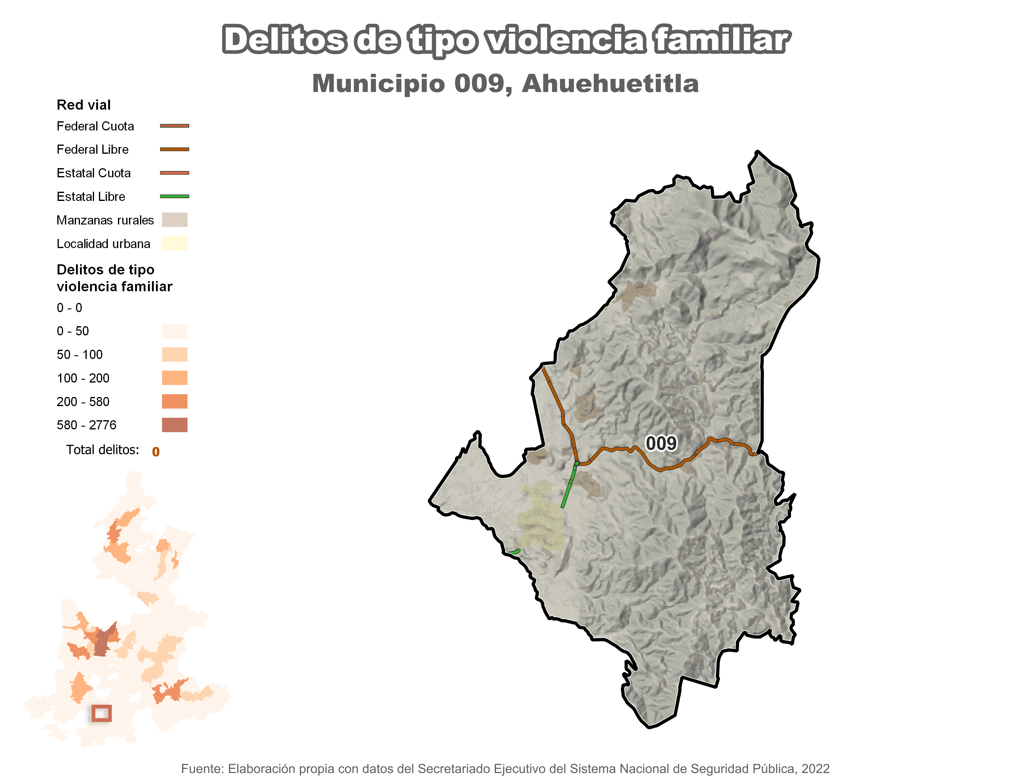 Biblioteca de Mapas - Delitos de tipo violencia familiar en municipio de Ahuehuetitla