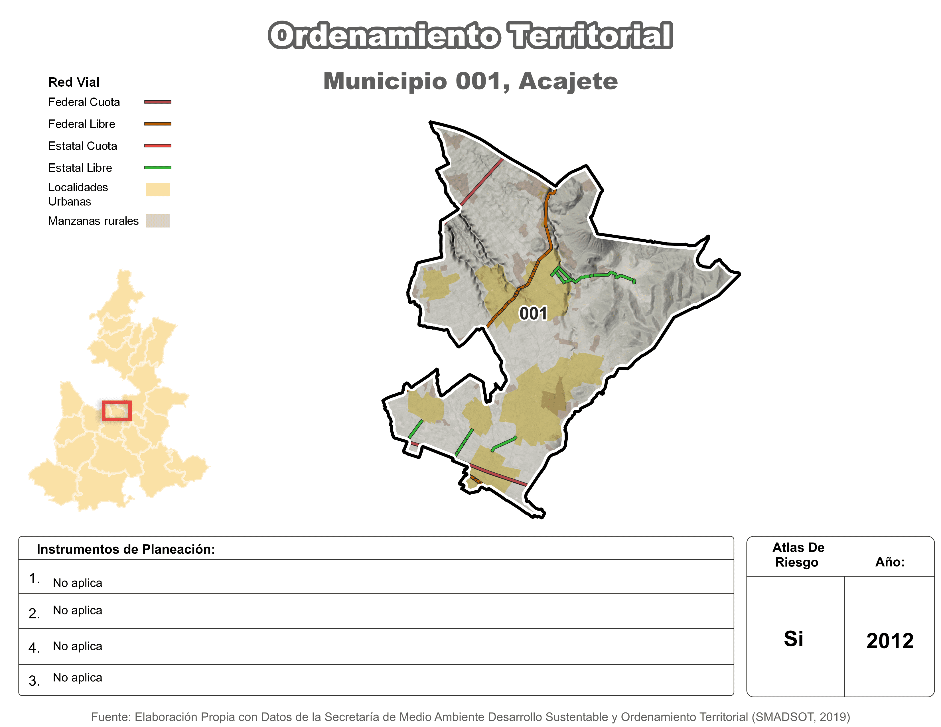 Biblioteca de Mapas - Ordenamiento territorial en municipio de Acajete