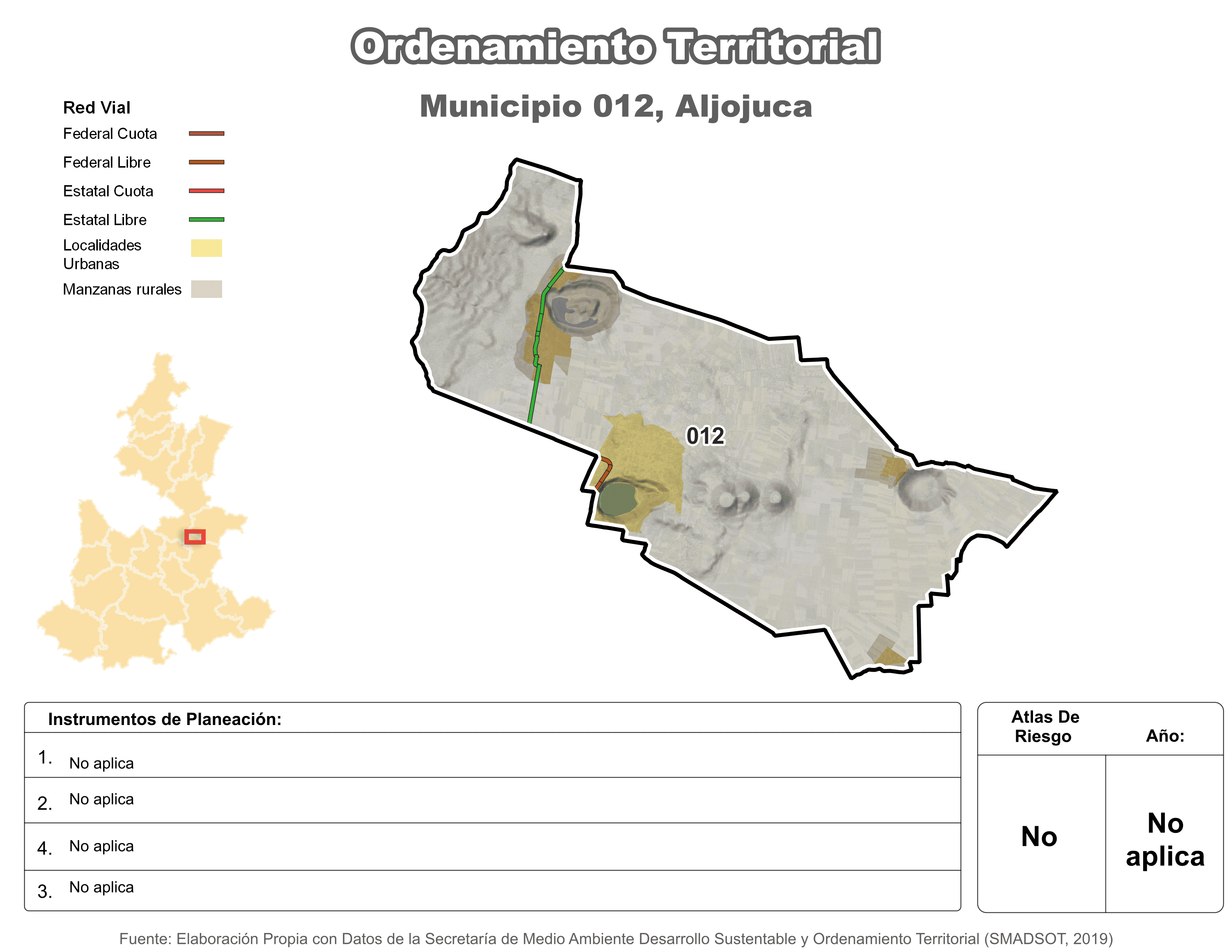 Biblioteca de Mapas - Ordenamiento territorial en municipio de Aljojuca