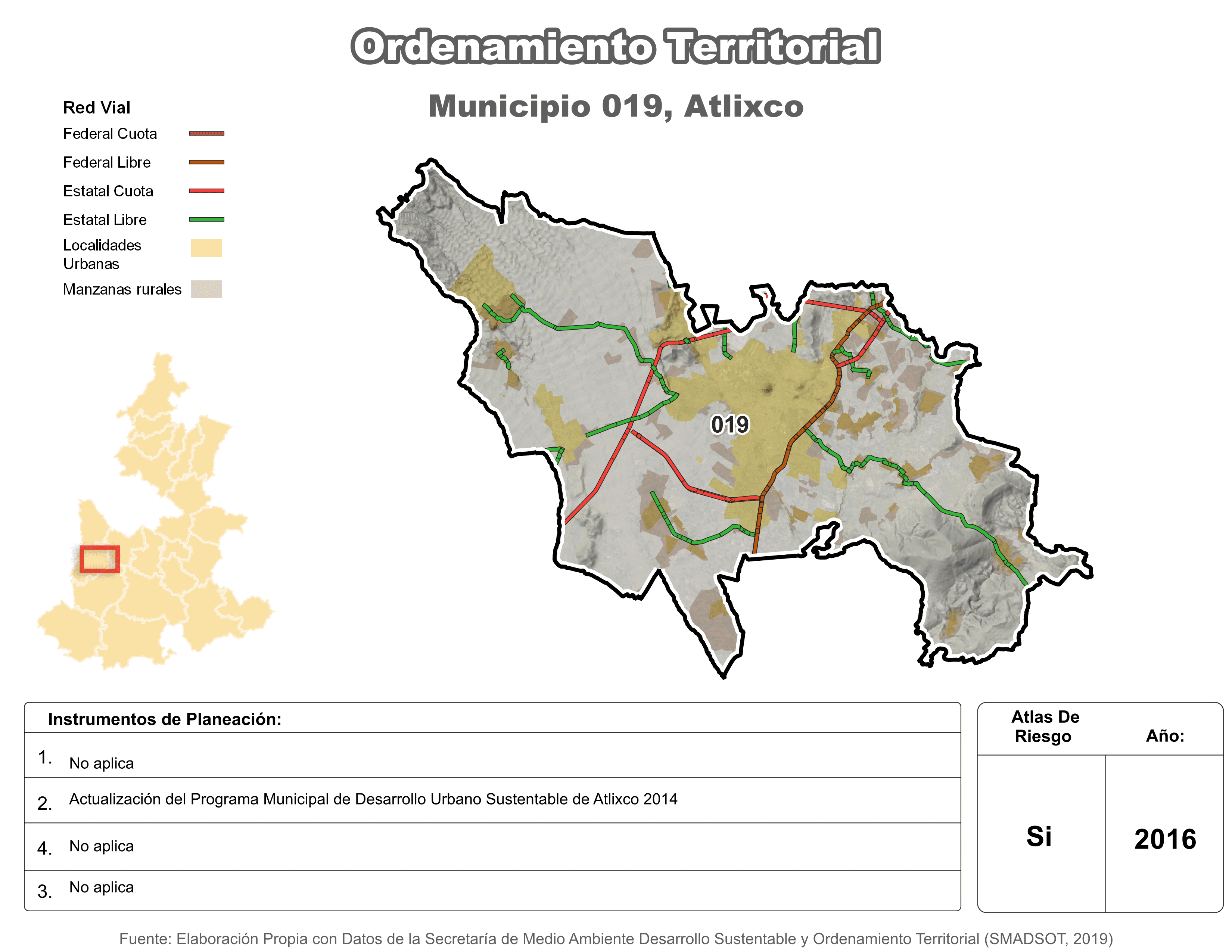 Biblioteca de Mapas - Ordenamiento territorial en municipio de Atlixco