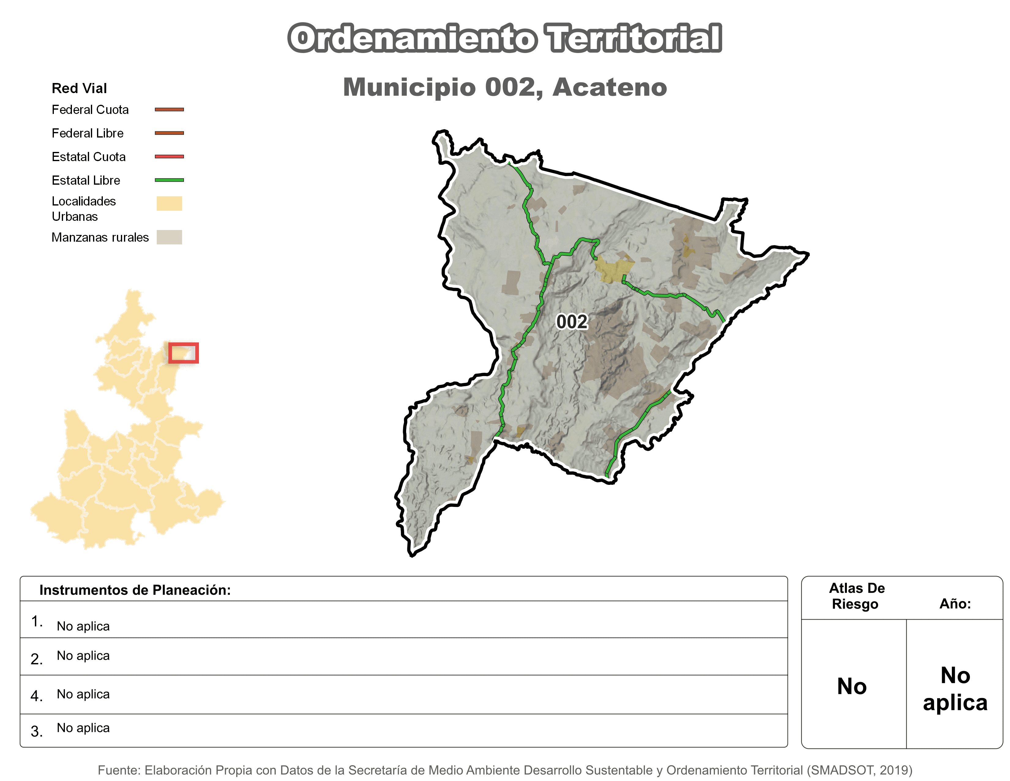 Biblioteca de Mapas - Ordenamiento territorial en municipio de Acateno