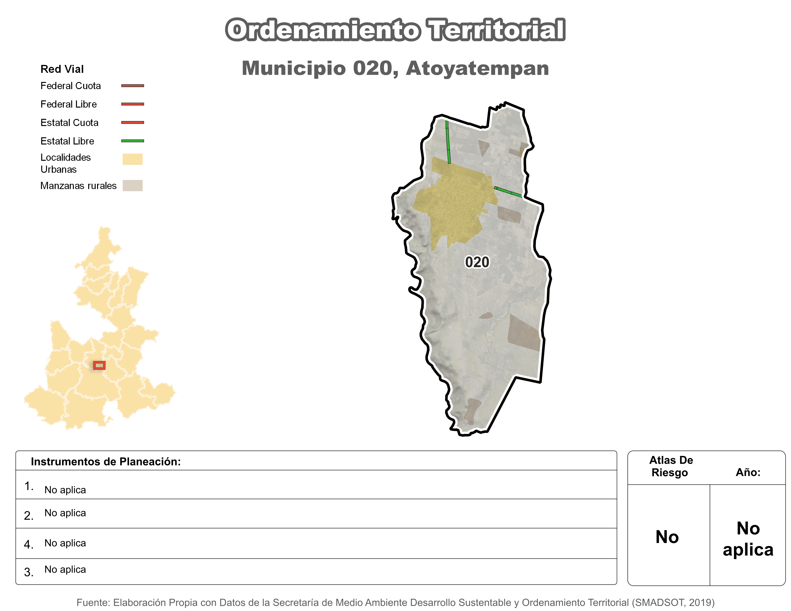 Biblioteca de Mapas - Ordenamiento territorial en municipio de Atoyatempan