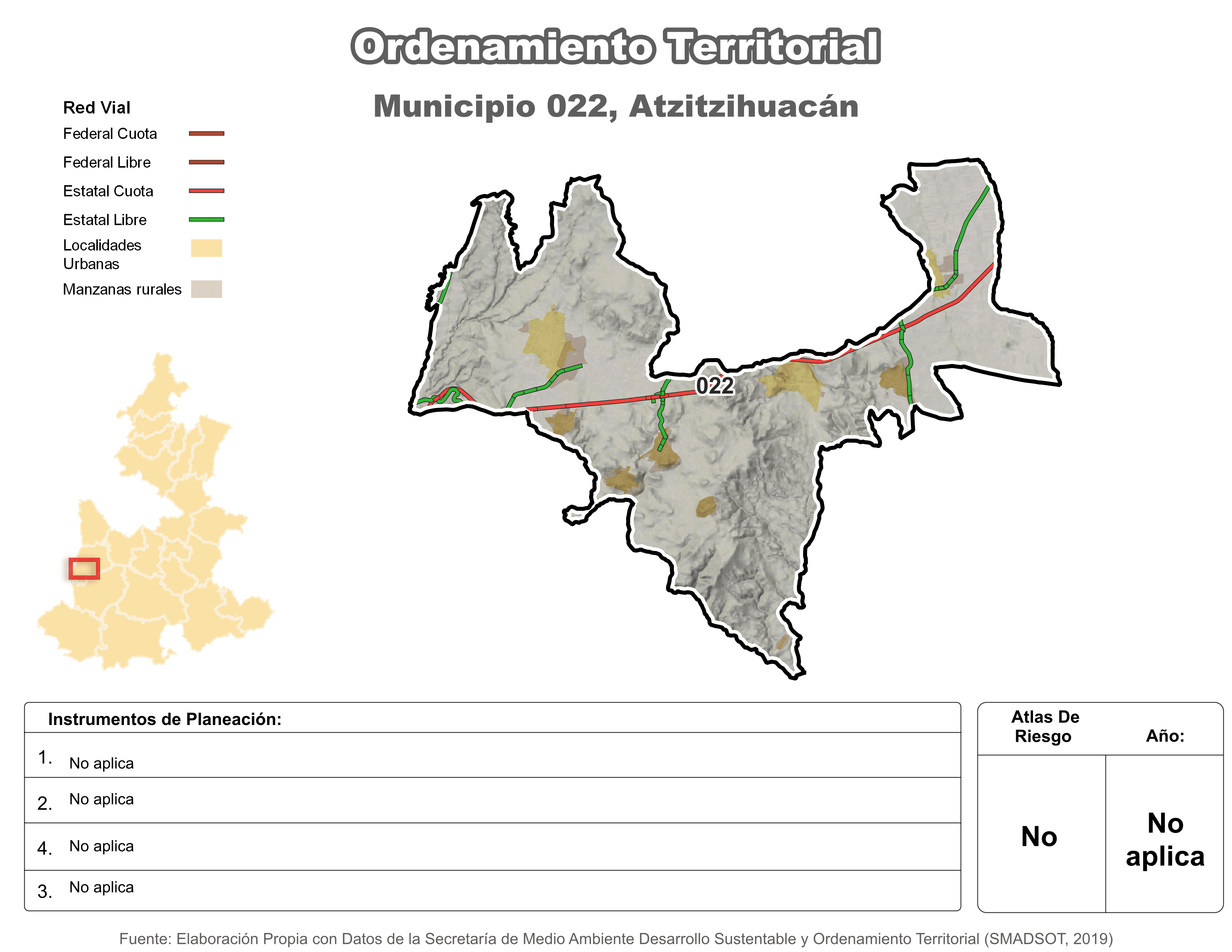 Biblioteca de Mapas - Ordenamiento territorial en municipio de Atzitzihuacán