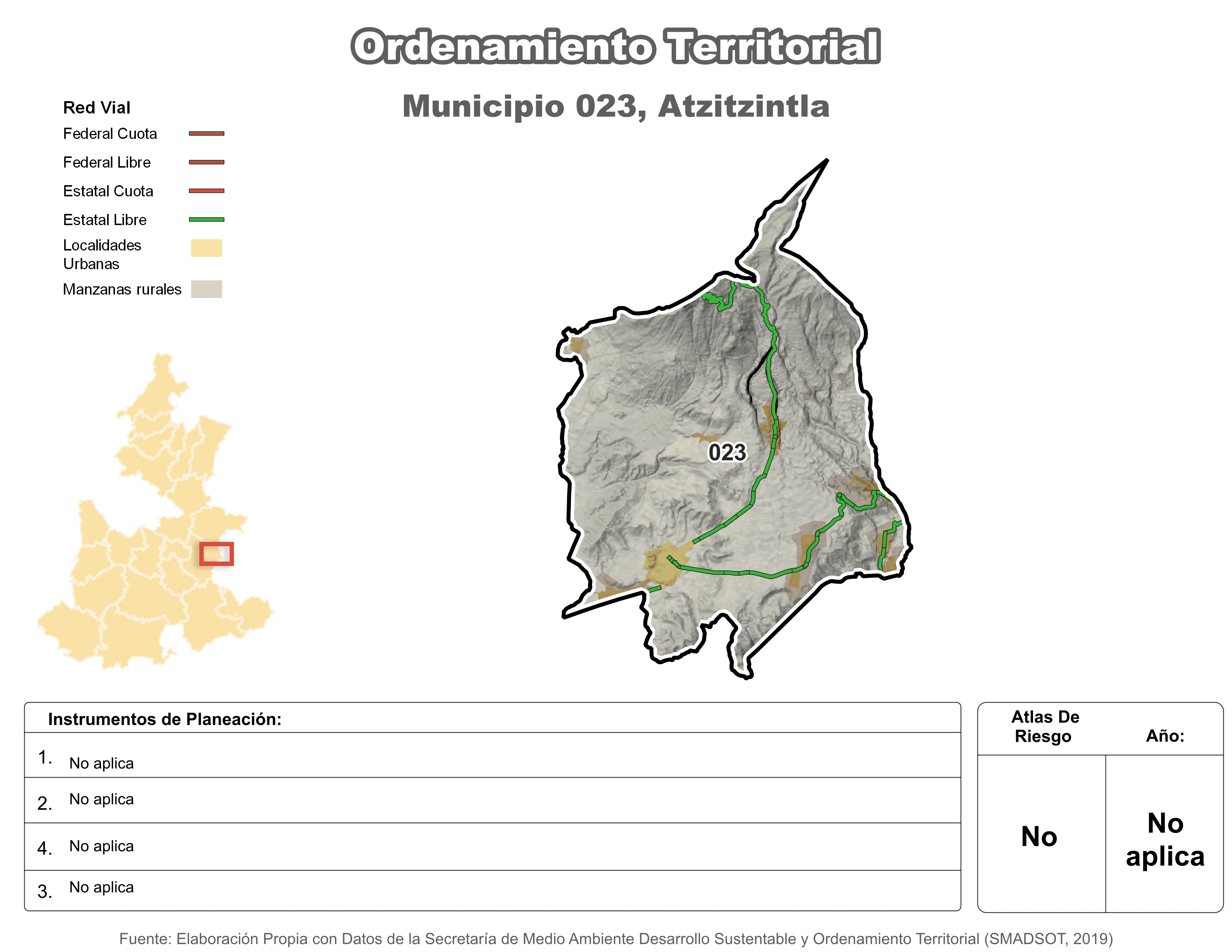 Biblioteca de Mapas - Ordenamiento territorial en municipio de Atzitzintla