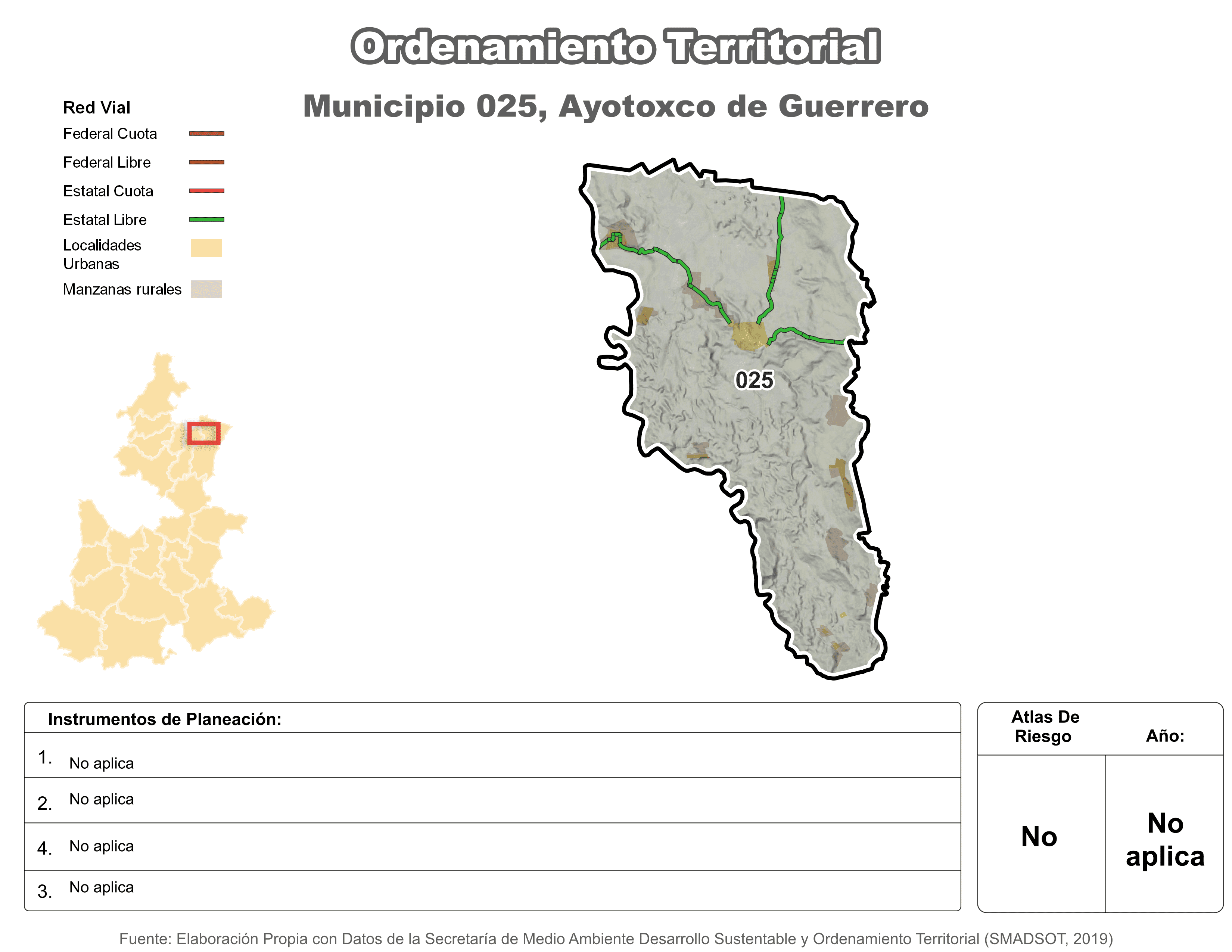 Biblioteca de Mapas - Ordenamiento territorial en municipio de Ayotoxco de Guerrero