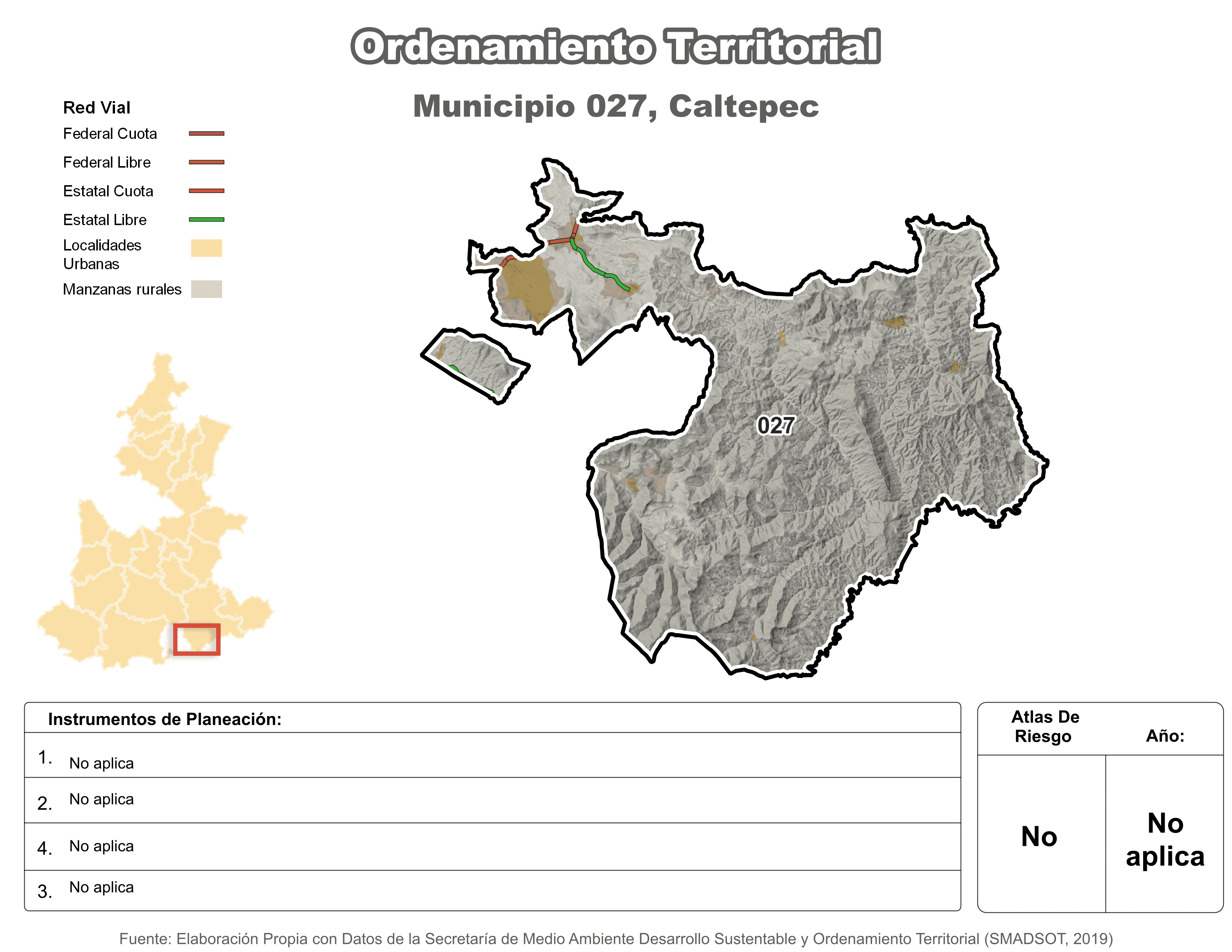 Biblioteca de Mapas - Ordenamiento territorial en municipio de Caltepec