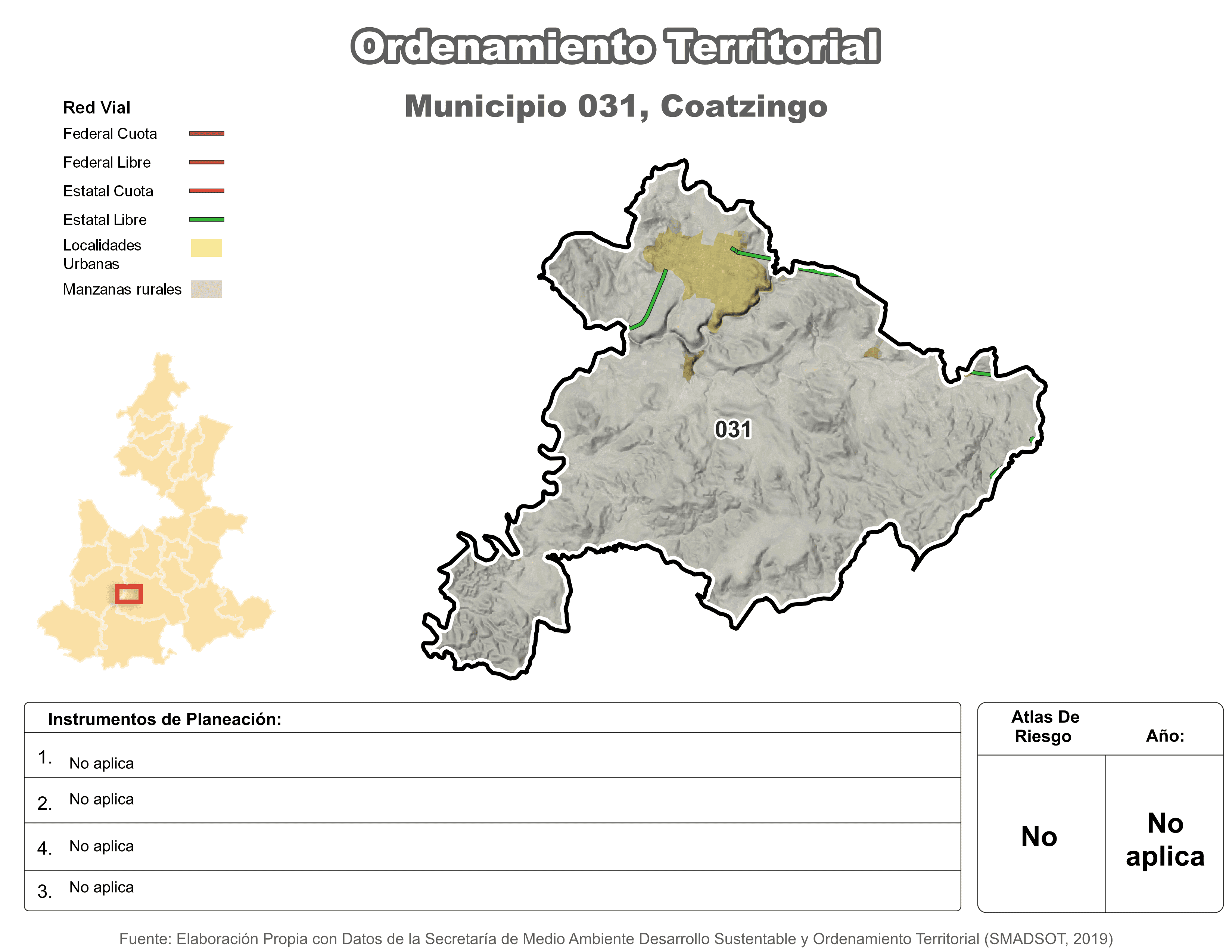 Biblioteca de Mapas - Ordenamiento territorial en municipio de Coatzingo