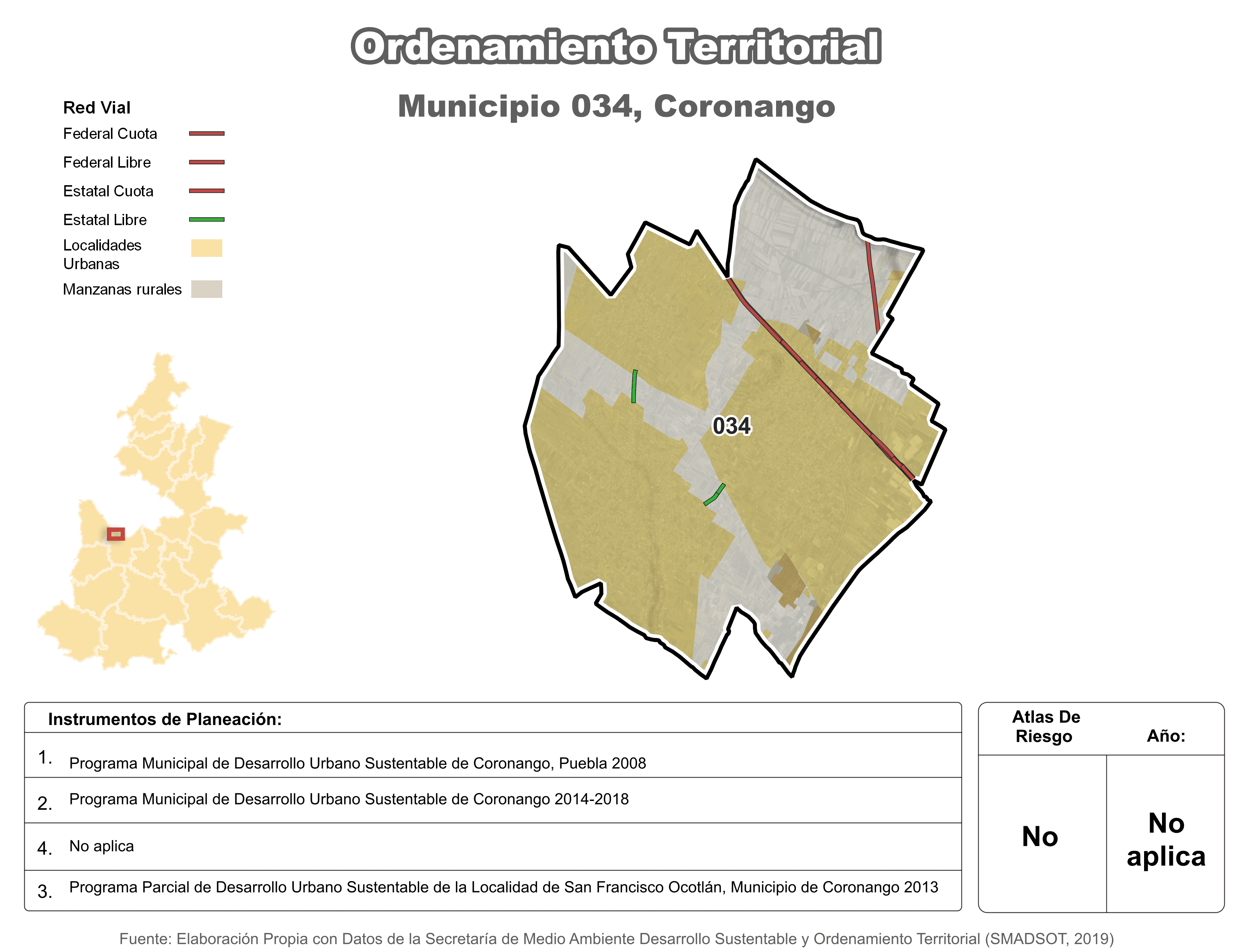 Biblioteca de Mapas - Ordenamiento territorial en municipio de Coronango