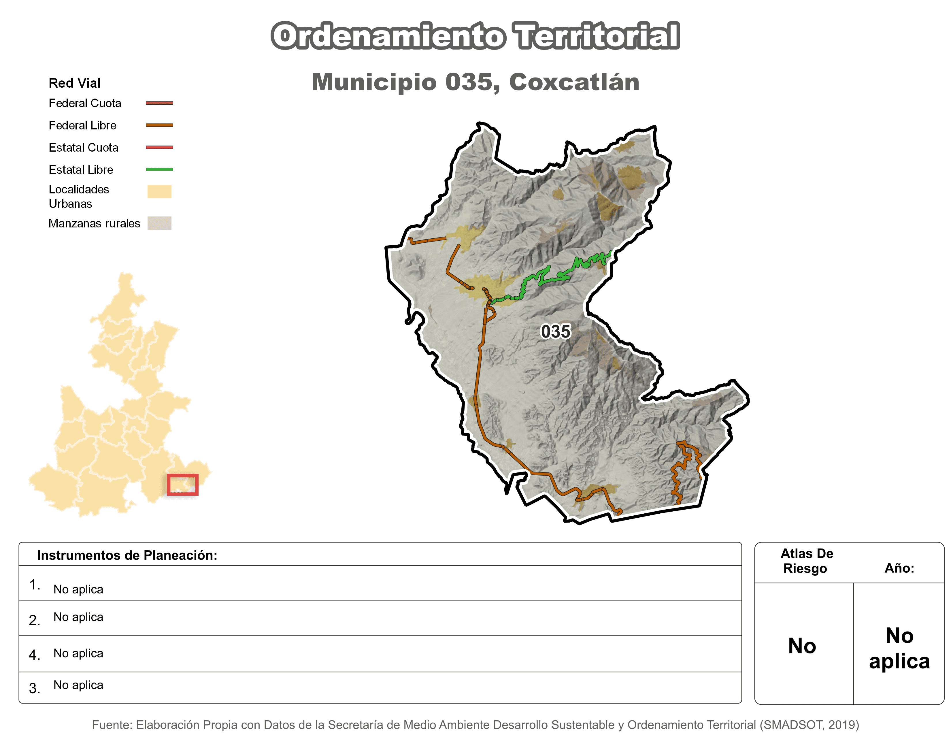 Biblioteca de Mapas - Ordenamiento territorial en municipio de Coxcatlán