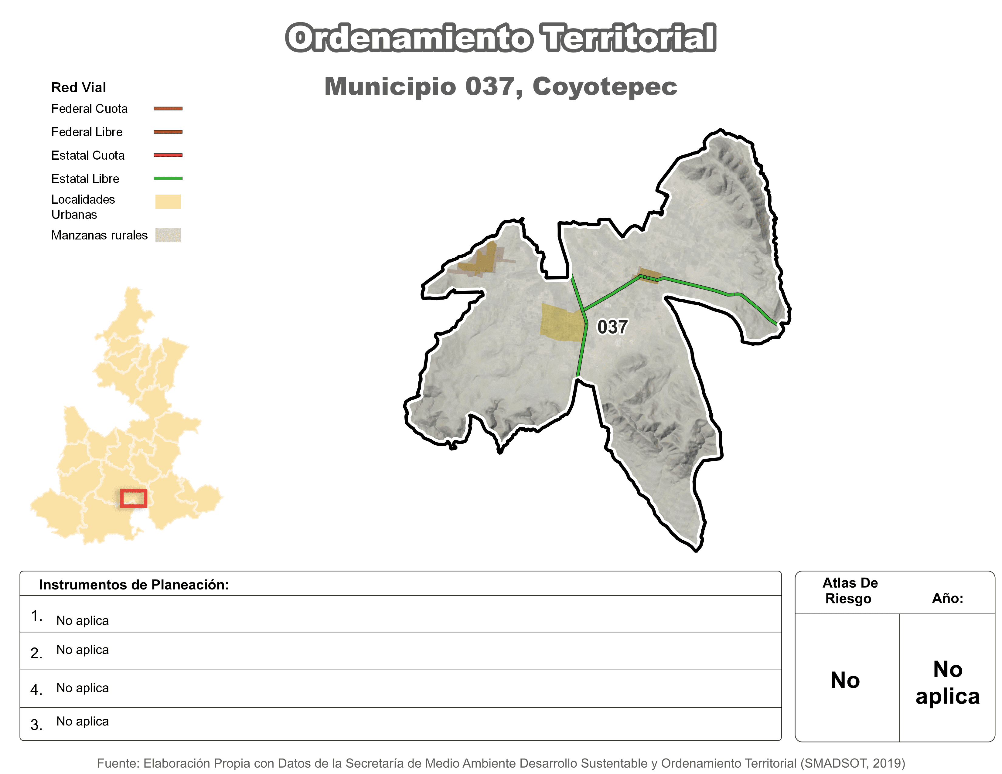 Biblioteca de Mapas - Ordenamiento territorial en municipio de Coyotepec