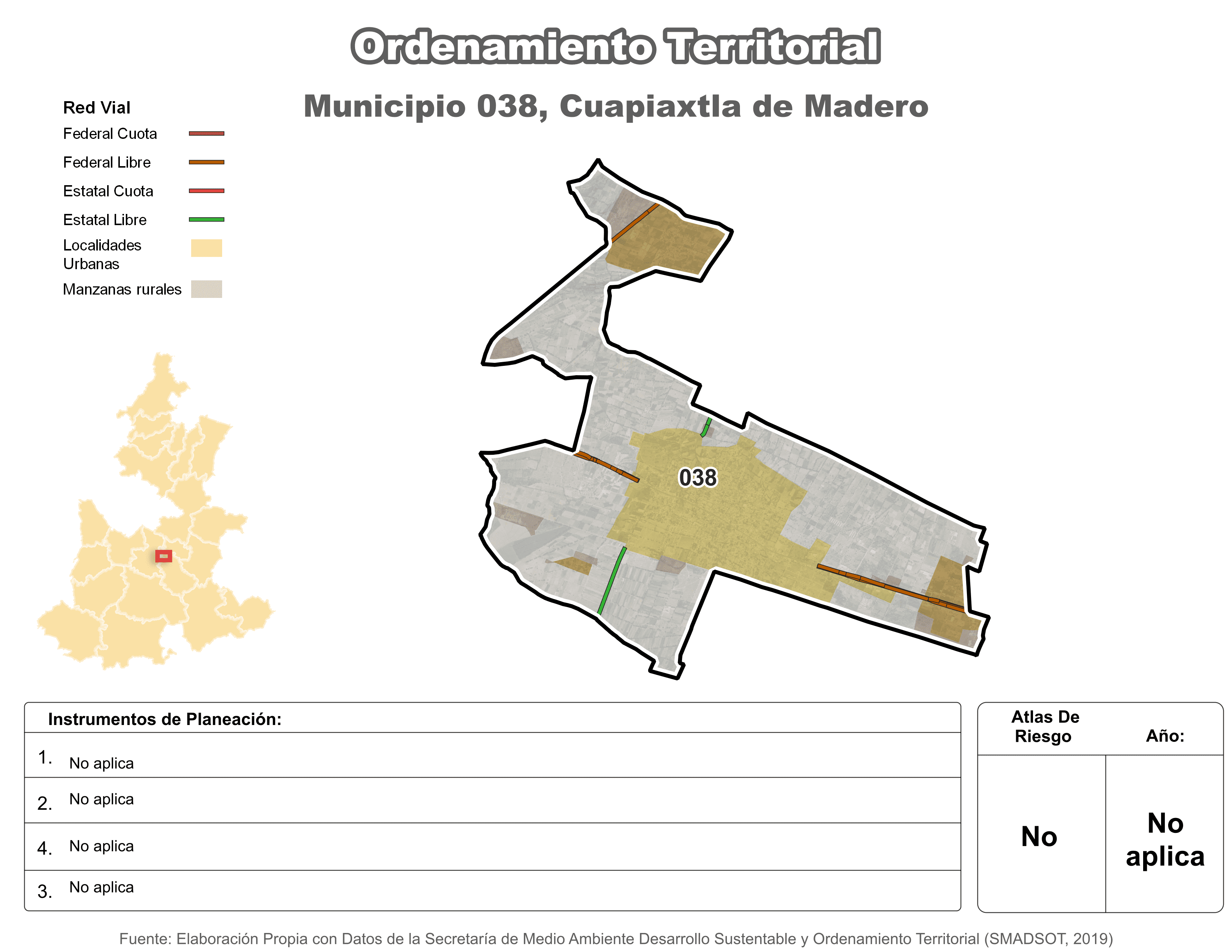 Biblioteca de Mapas - Ordenamiento territorial en municipio de Cuapiaxtla de Madero