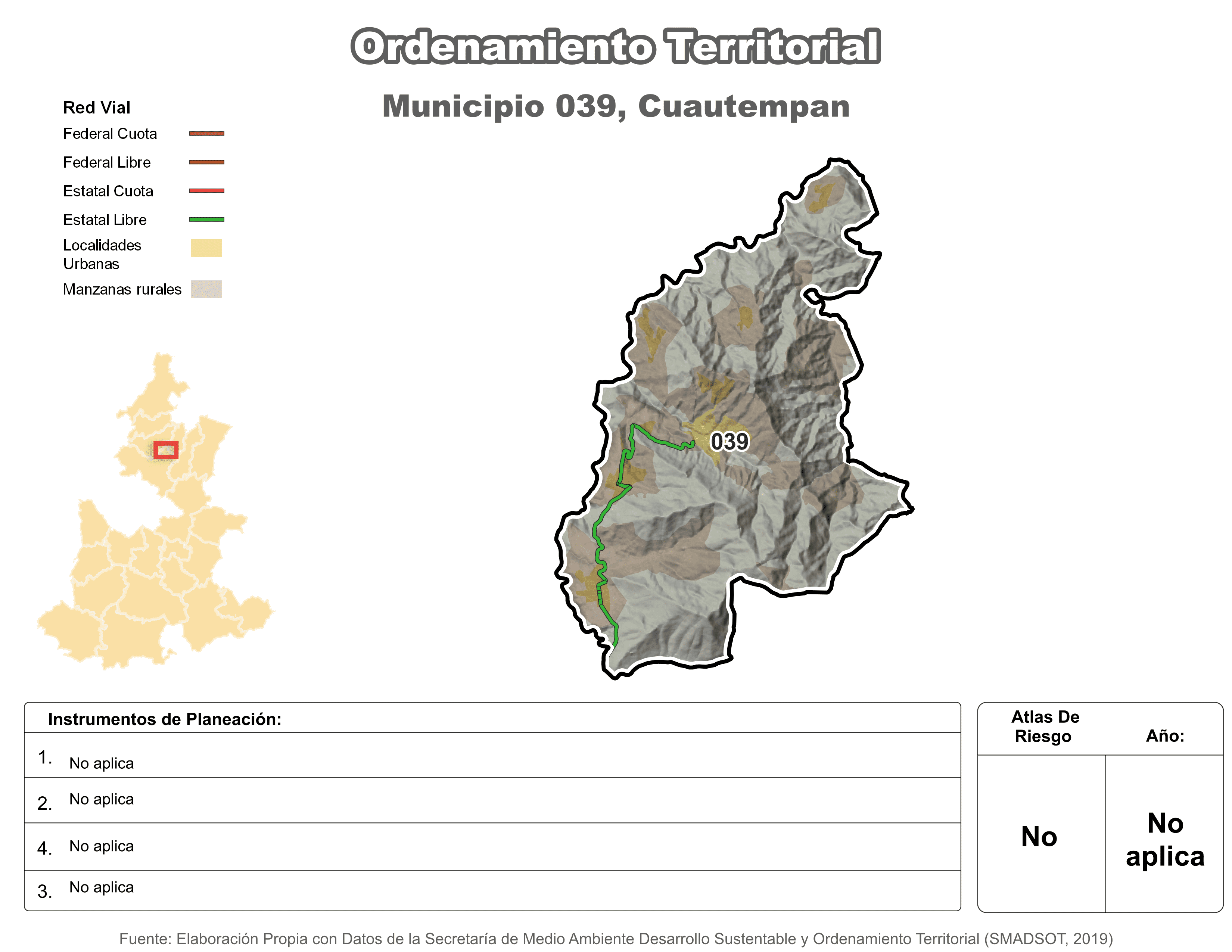 Biblioteca de Mapas - Ordenamiento territorial en municipio de Cuautempan