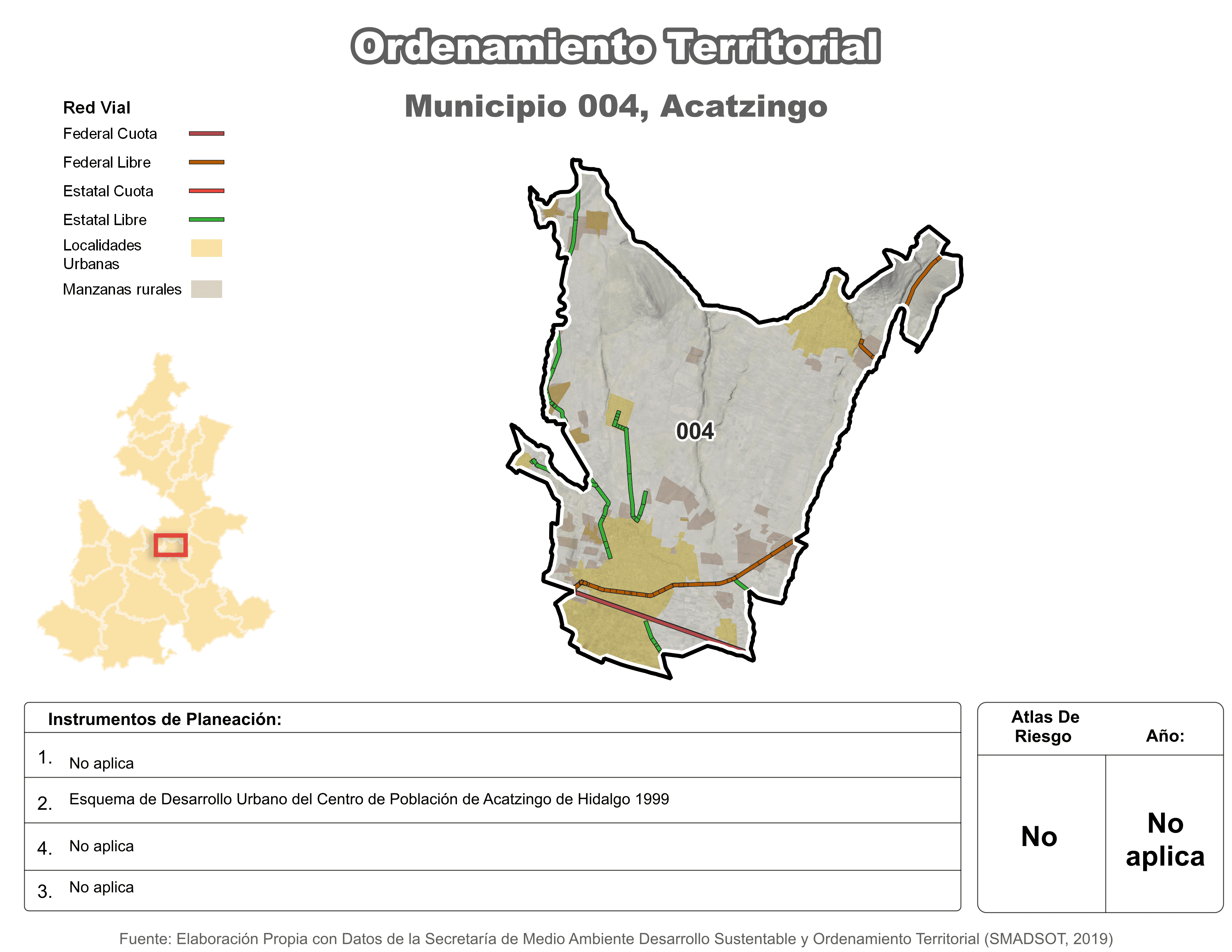 Biblioteca de Mapas - Ordenamiento territorial en municipio de Acatzingo