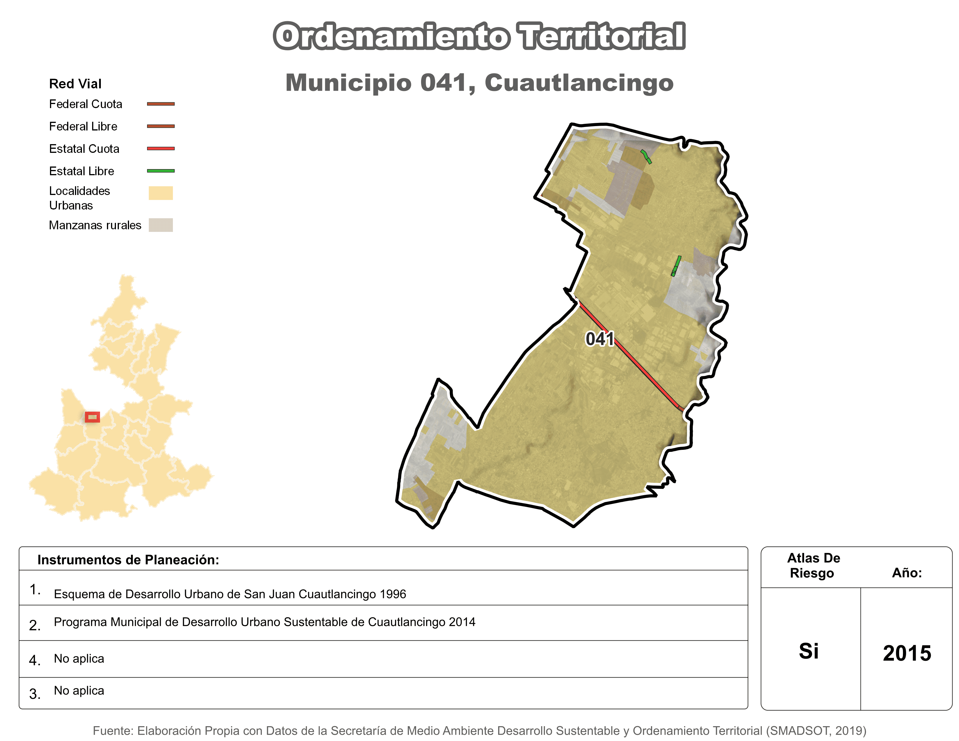 Biblioteca de Mapas - Ordenamiento territorial en municipio de Cuautlancingo