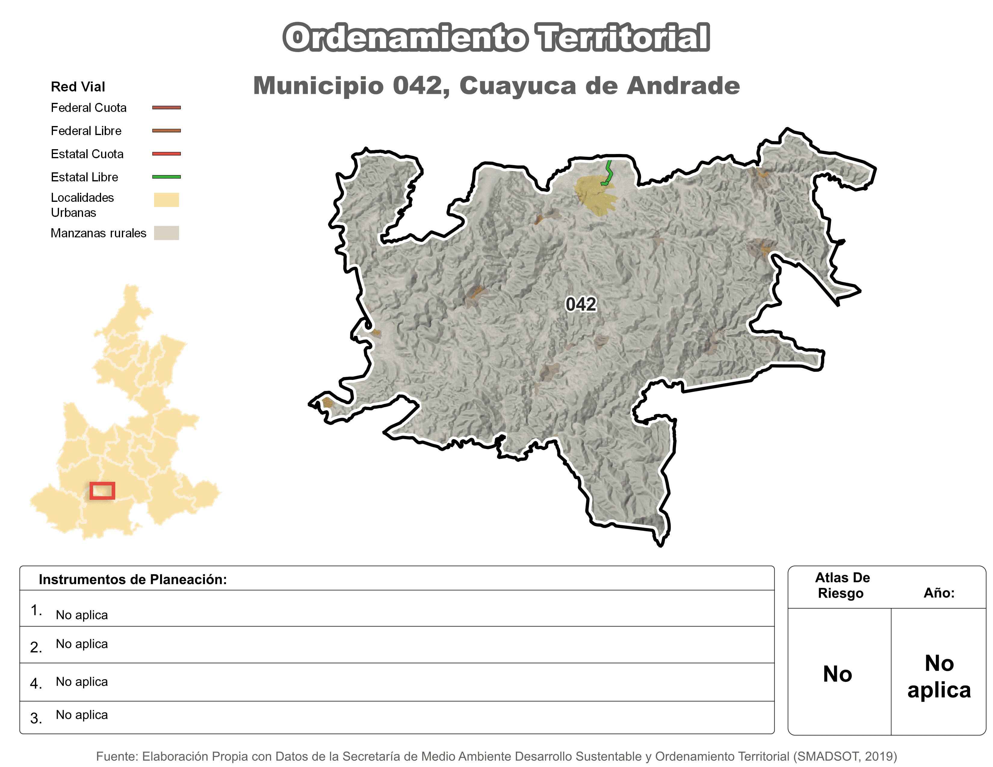 Biblioteca de Mapas - Ordenamiento territorial en municipio de Cuayuca de Andrade