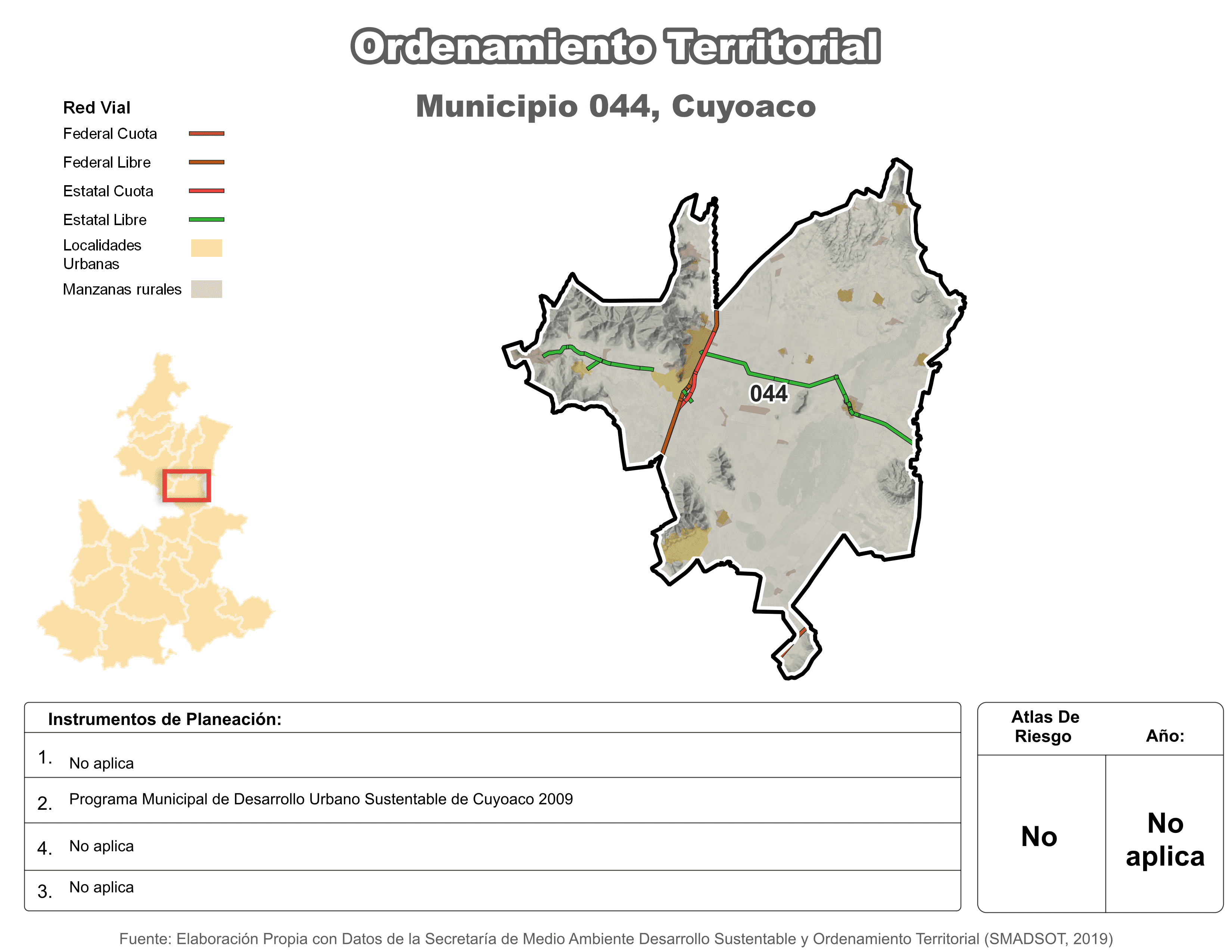 Biblioteca de Mapas - Ordenamiento territorial en municipio de Cuyoaco